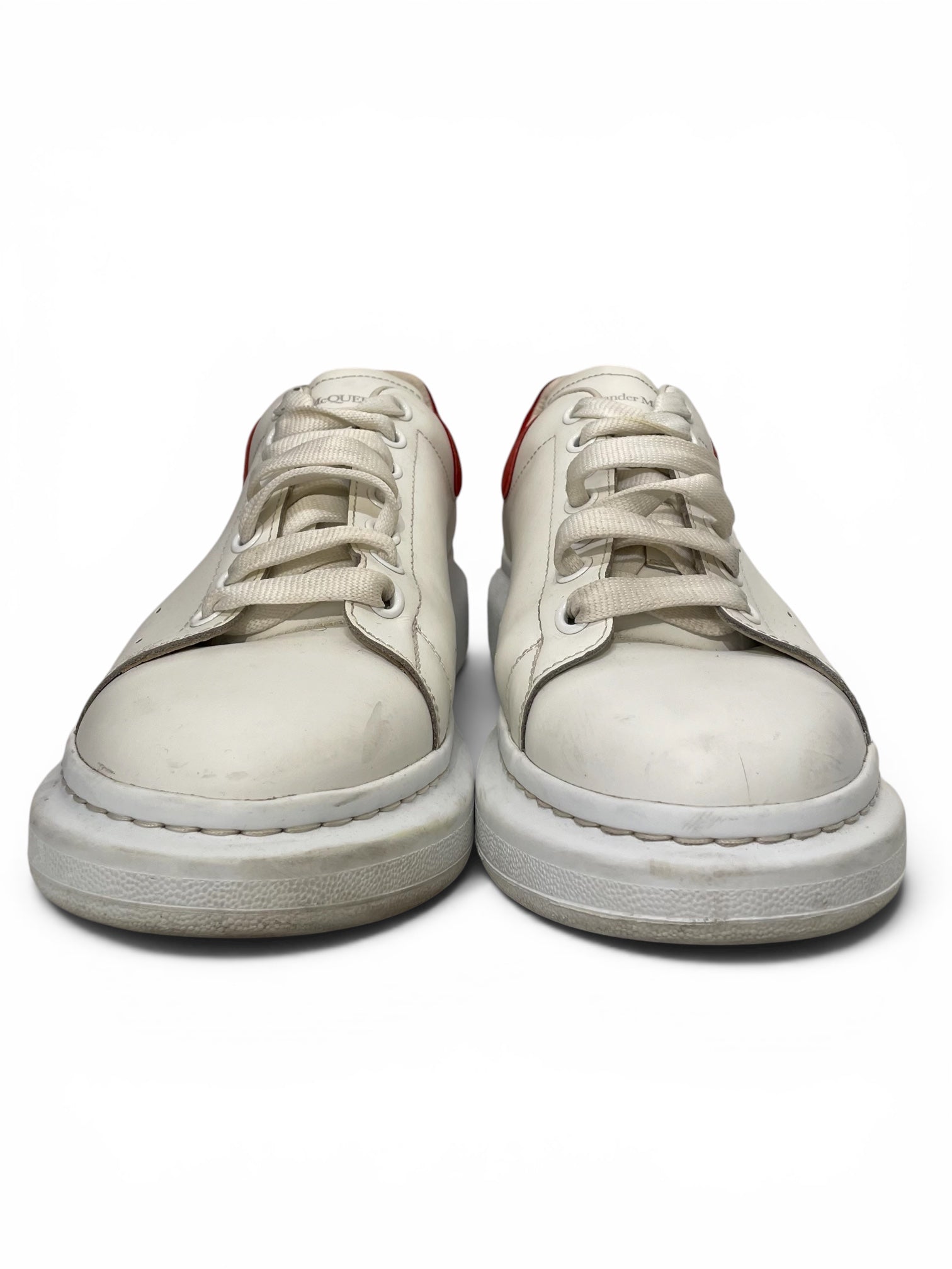 Alexander McQueen/Low-Sneakers/EU 44/Leather/WHT/red heel view 3
