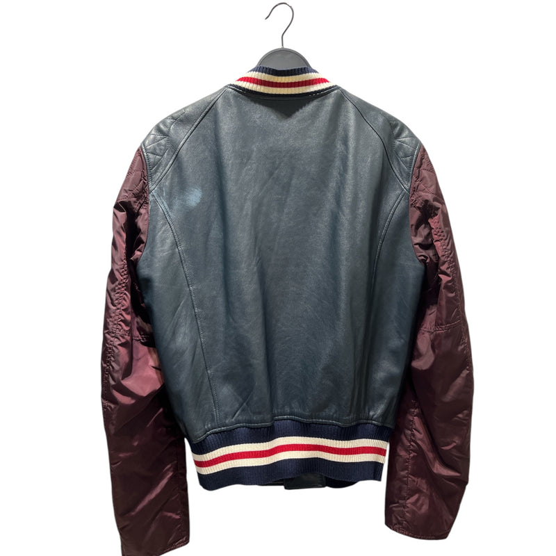 DOLCE&GABBANA/Baseball Jkt/52/Leather/NVY/