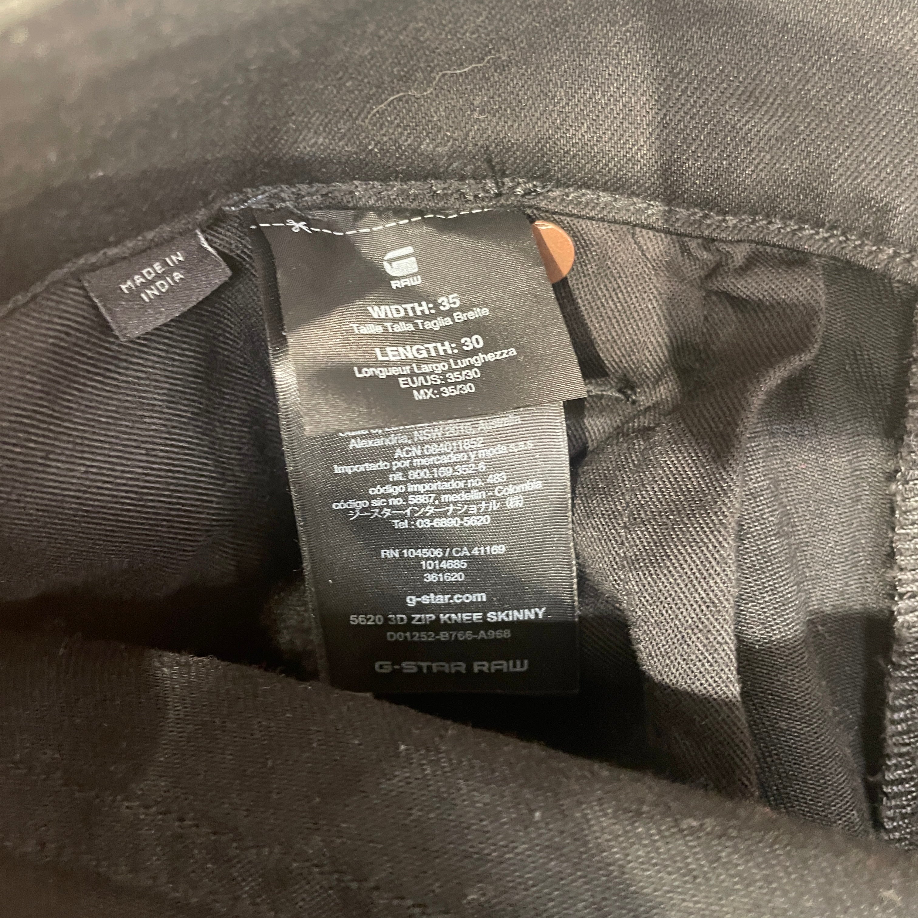 G-STAR RAW/Skinny Pants/35/Cotton/BLK/Distressed/WAX ZIP KNEE view 3