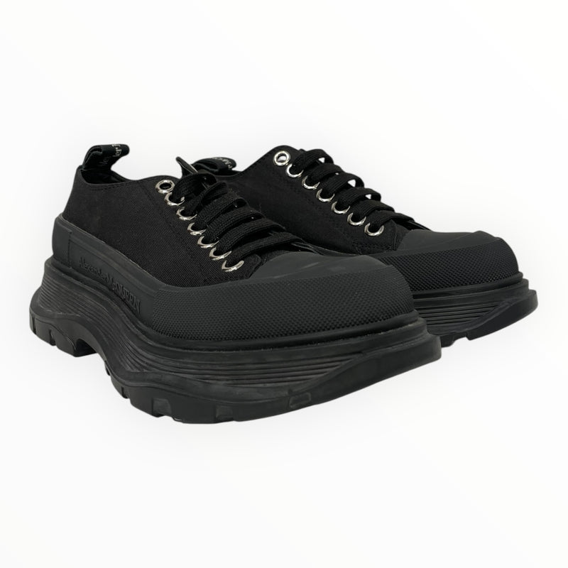 Alexander McQueen/Low-Sneakers/EU 37/Cotton/BLK/tread sneaker