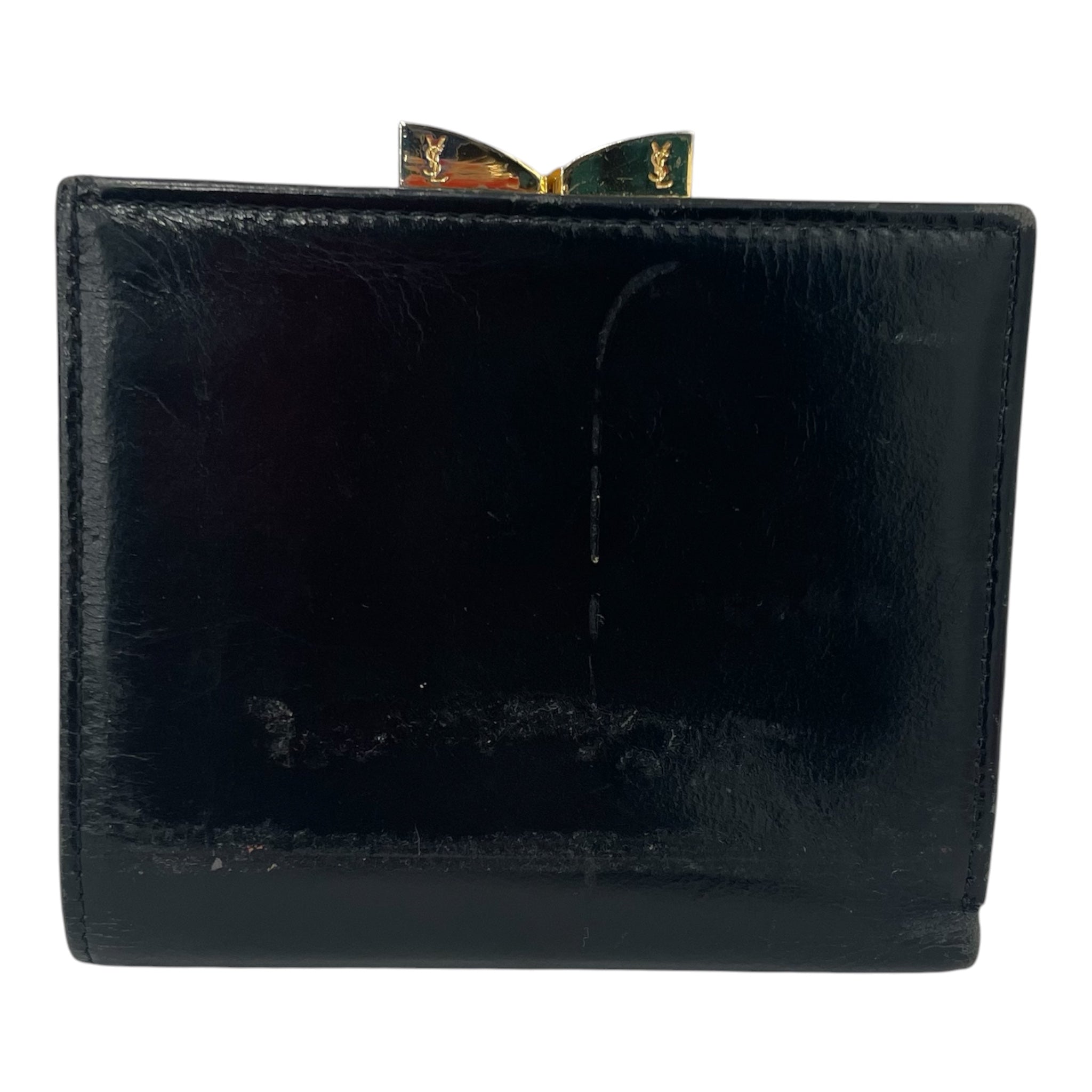 YVES SAINT LAURENT/Wallet/Leather/BLK/YSLGOLD view 2