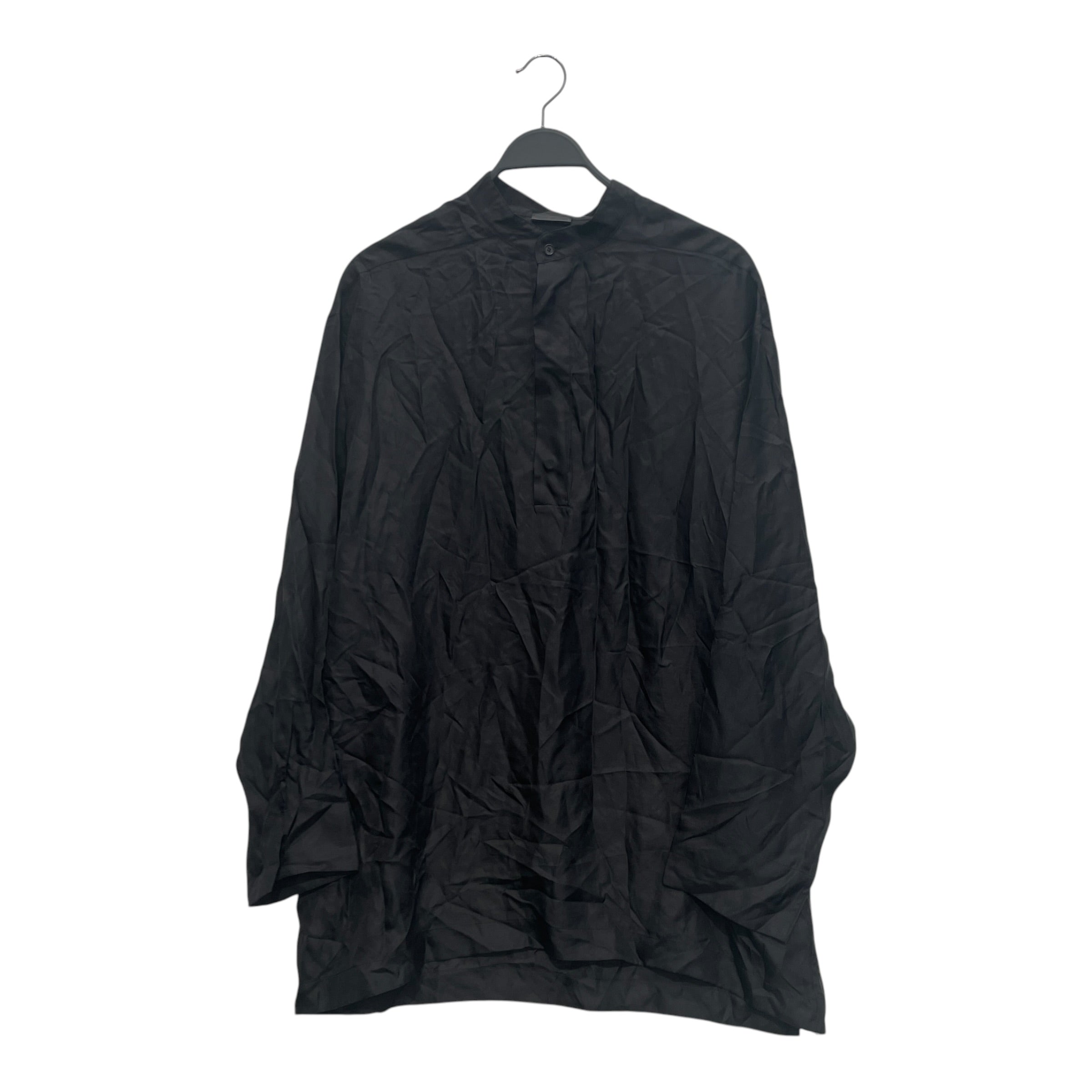 FEAR OF GOD/LS Shirt/S/Rayon/BLK/QUARTER BUTTON UP