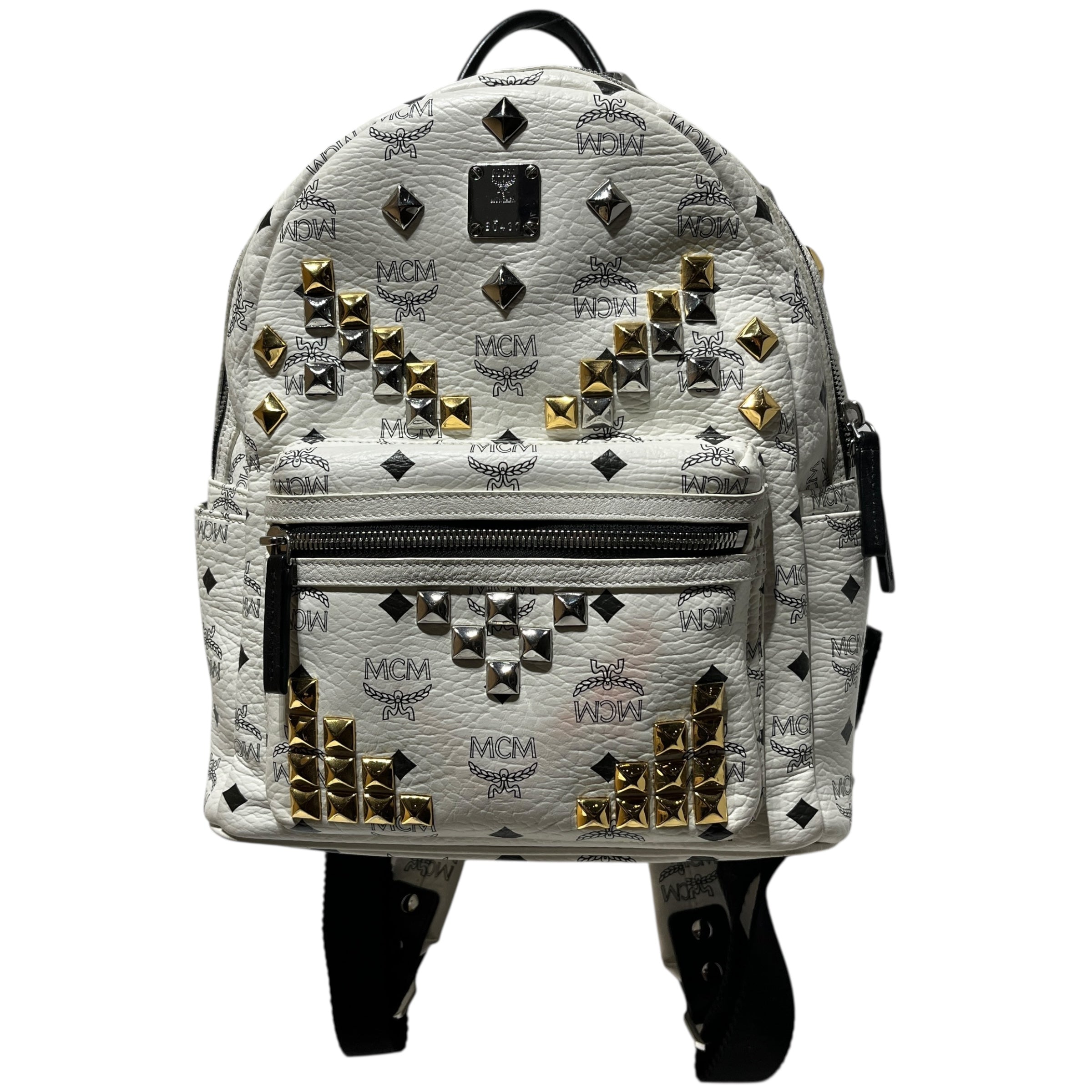 MCM/Backpack/Monogram/Leather/WHT/STARK VEGAN LEATHER view 1