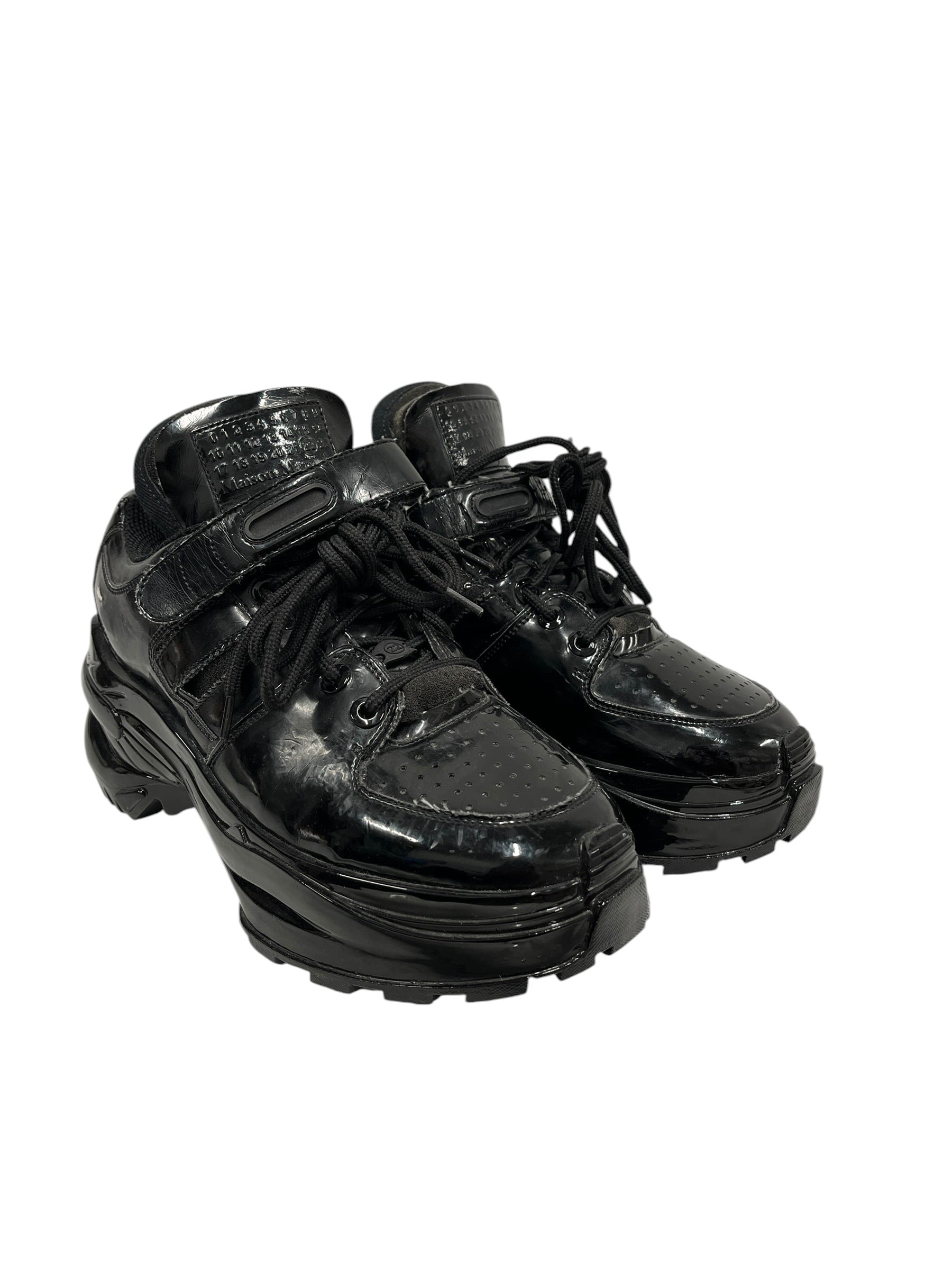 Maison Margiela/Hi-Sneakers/EU 39/Leather/BLK/patent leather view 1
