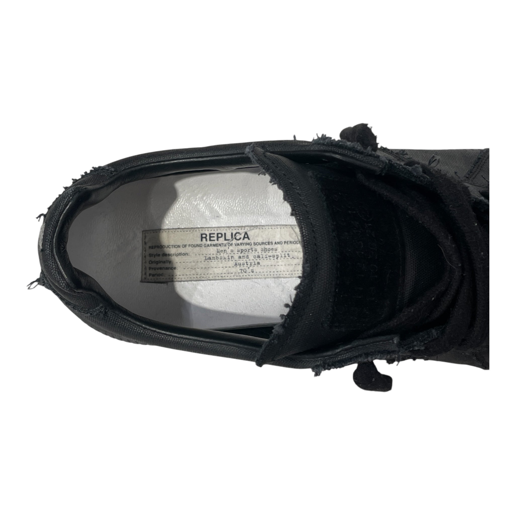 Martin Margiela/Low-Sneakers/EU 44/Leather/BLK/LAMBSKIN GAT DISTRESSED view 3