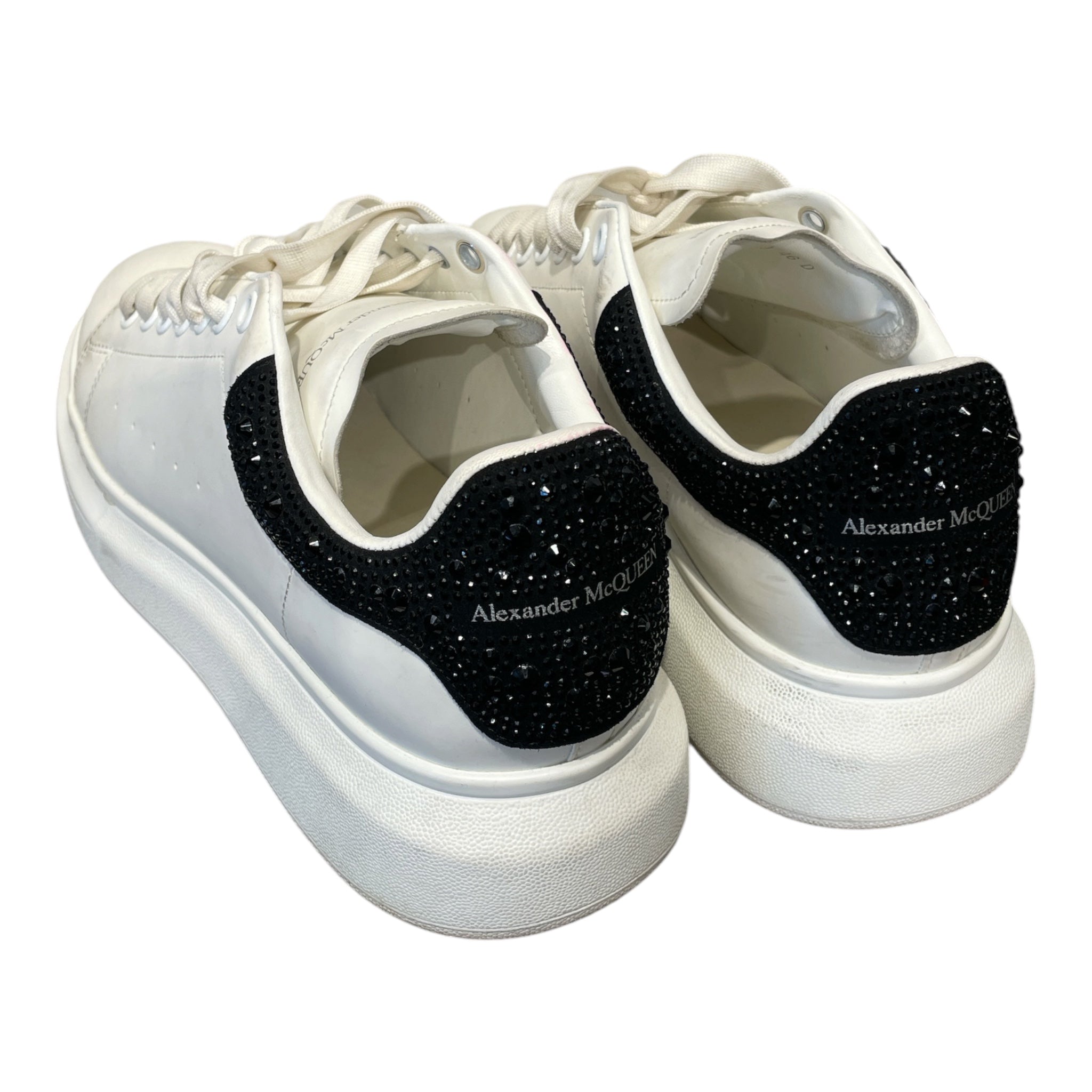 Alexander McQueen/Low-Sneakers/EU 46/Leather/WHT/RHINESTONE ACK BLK view 2