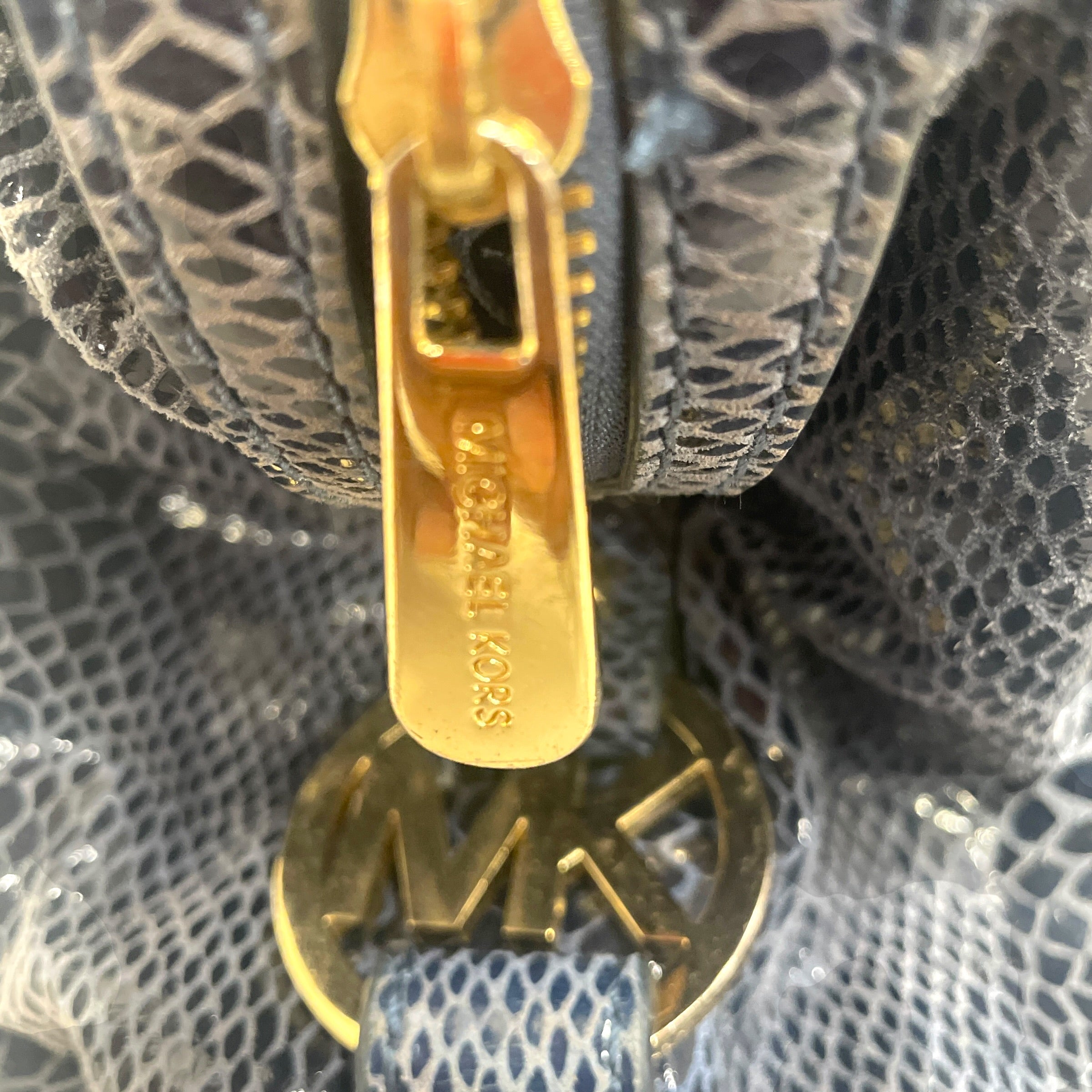 MICHAEL KORS/Bag/Animal Pattern/NVY/Python leather view 4