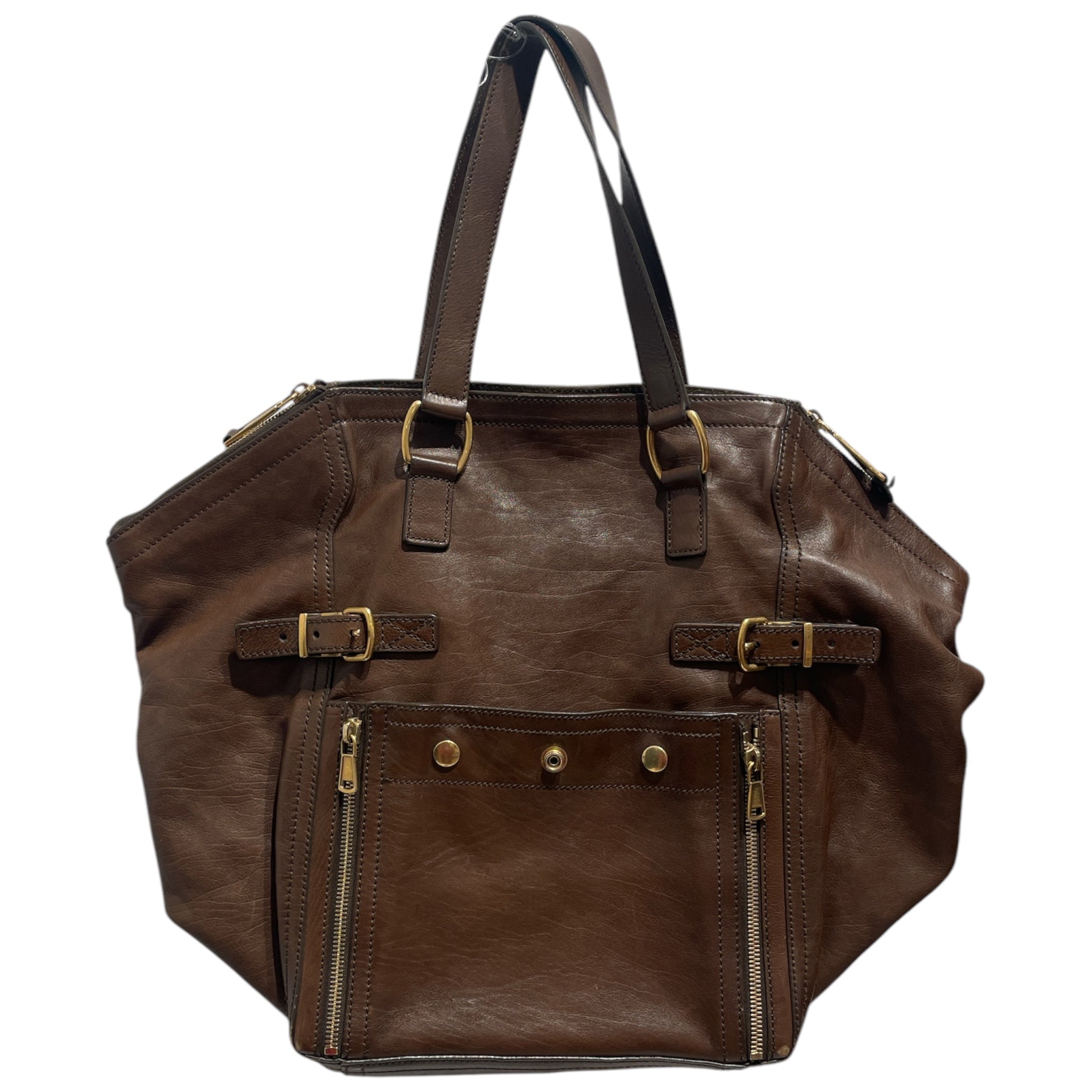 YVES SAINT LAURENT/Hand Bag/Leather/BRW/Rive Gauche Downtown view 1