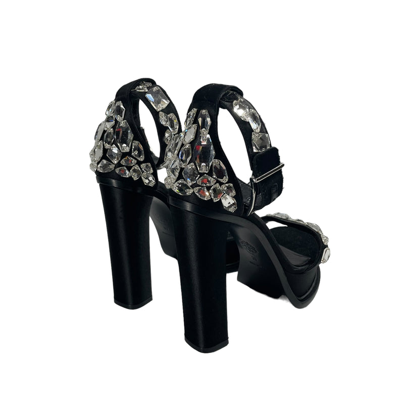 Alexander McQueen/Heels/EU 39/Leather/BLK/JEWELS