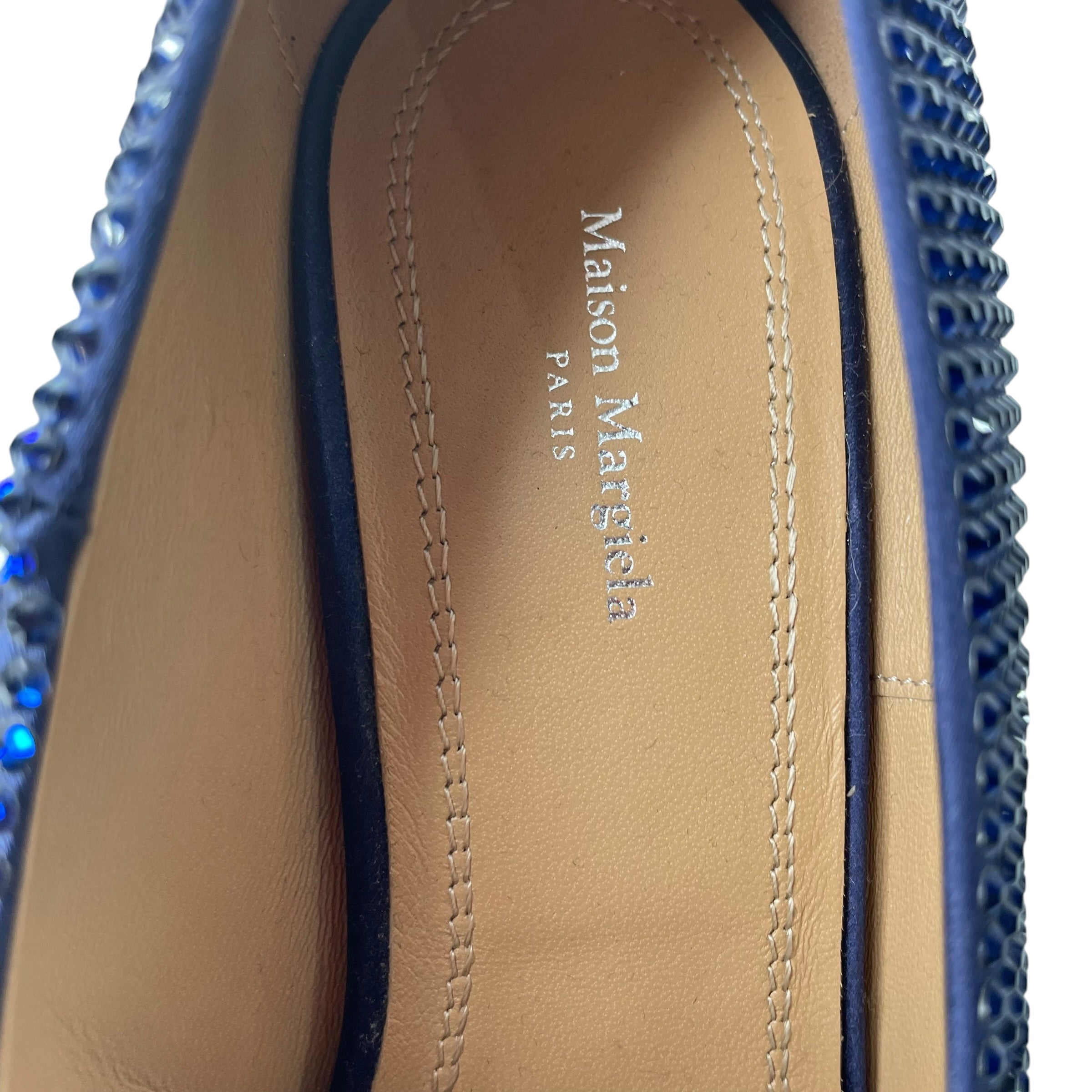 Maison Margiela/Heels/EU 39/Leather/NVY/tabi rhinestone view 3