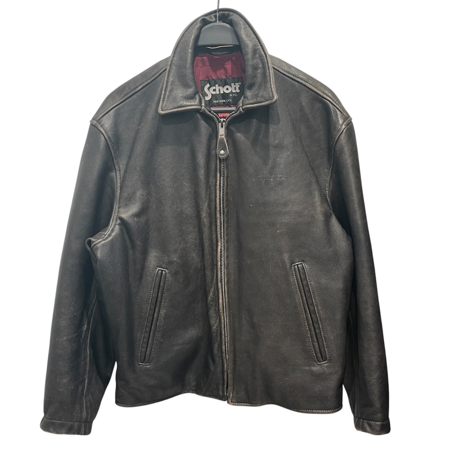 Supreme/Leather Jkt/M/Leather/BRW/SCHOTT COLLAB view 1