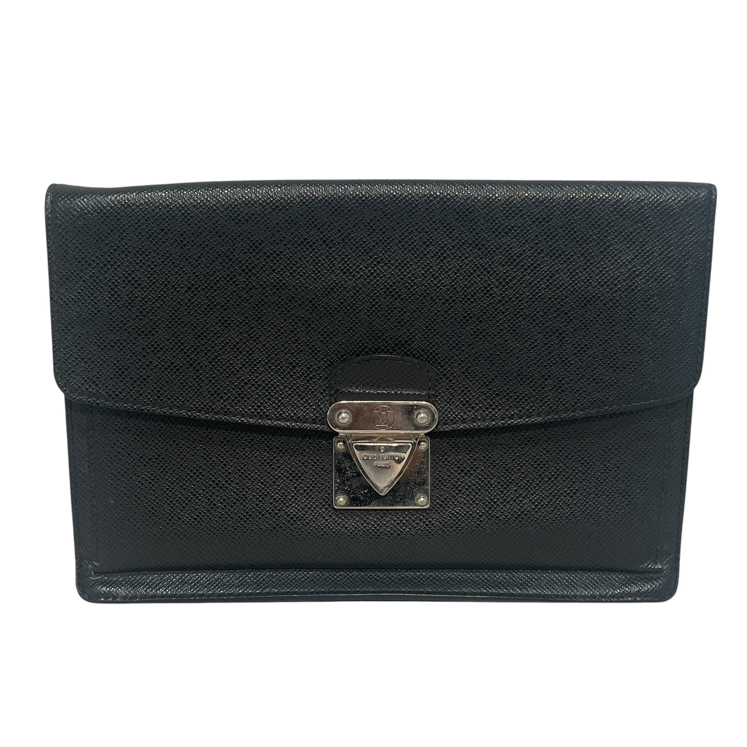 LOUIS VUITTON/Hand Bag/Leather/BLK/Taiga Belaia Clutch view 1