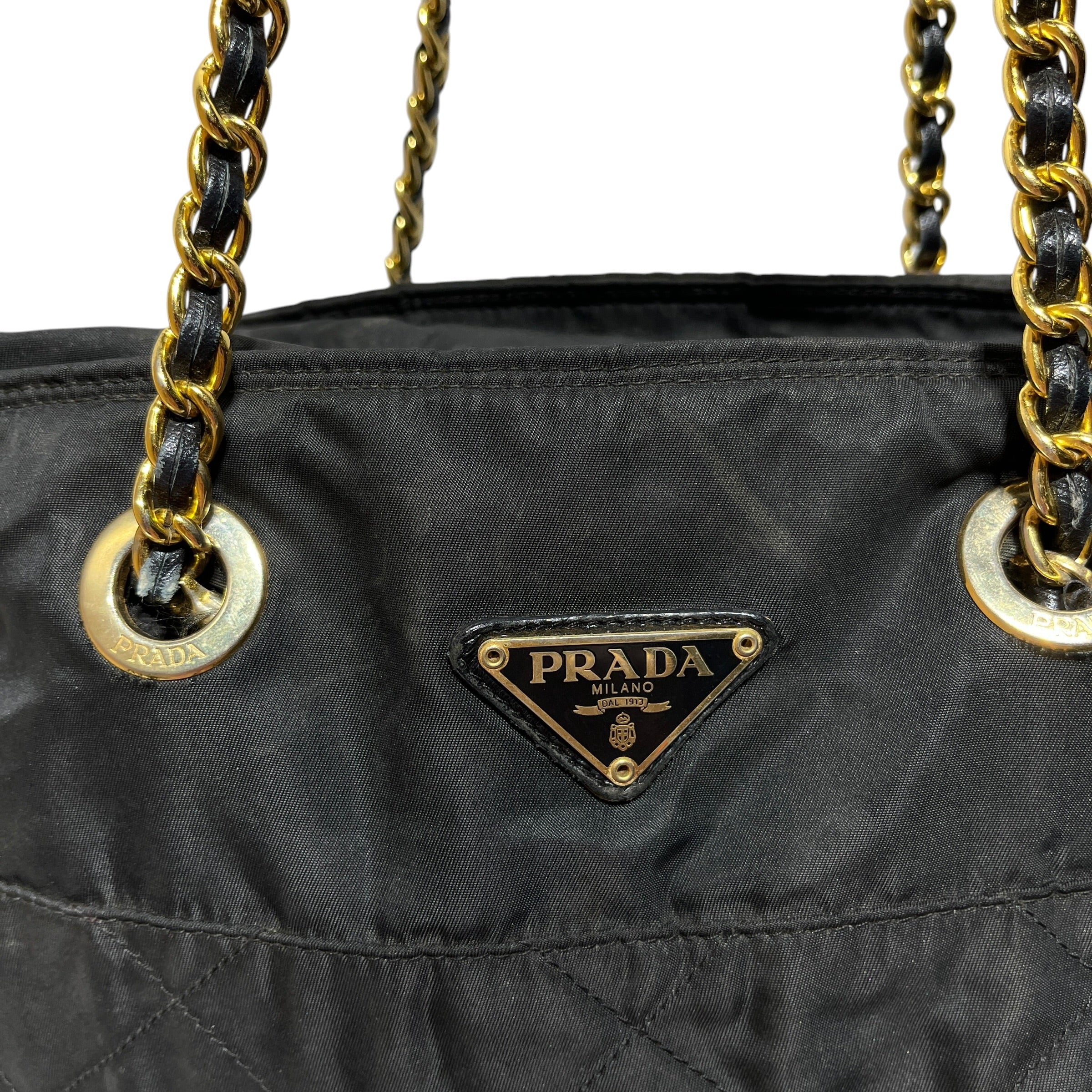 PRADA/Cross Body Bag/Nylon/BLK/QUILTED SHOULDER / GOLD HARDWA view 4