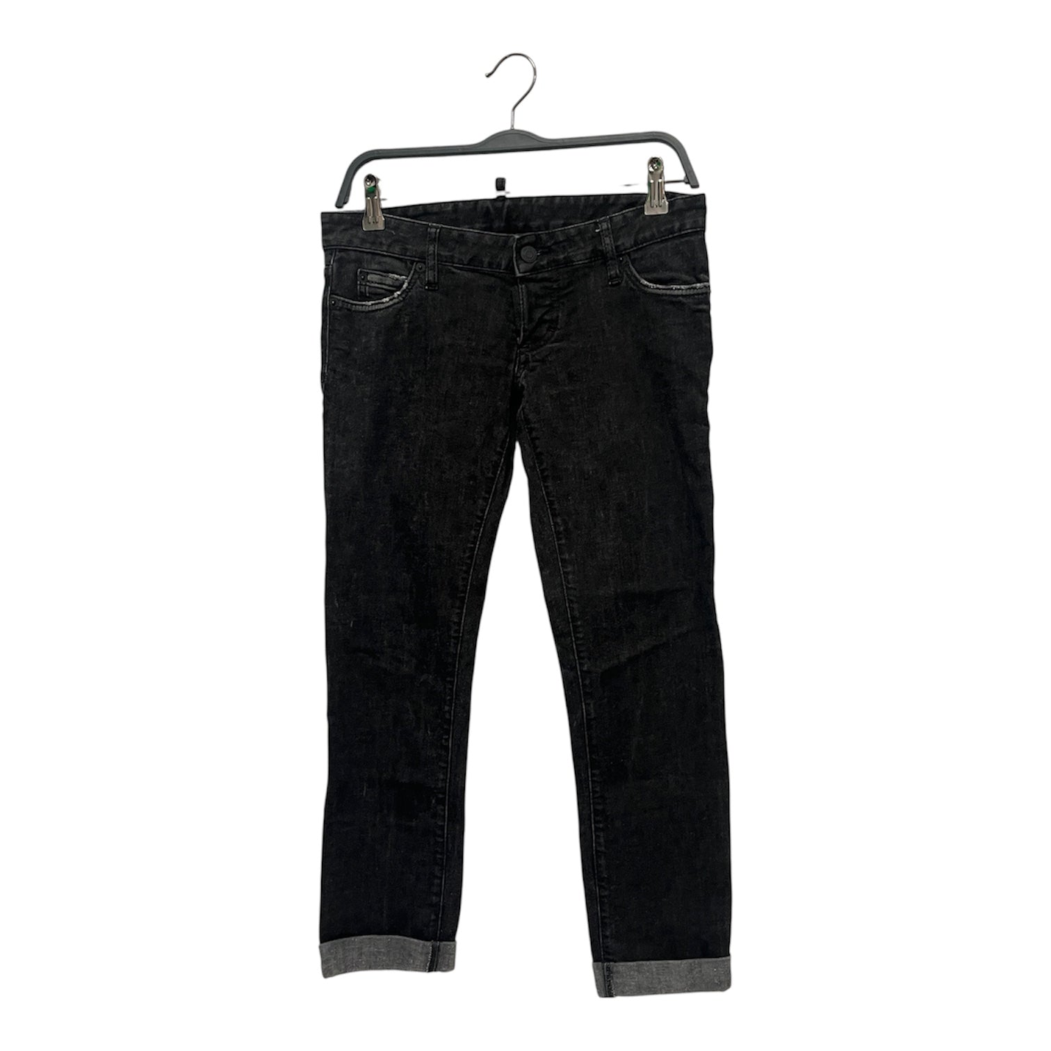 DSQUARED2/Skinny Pants/38/Denim/BLK/Low-rise/CUFFED BOTTOM view 1
