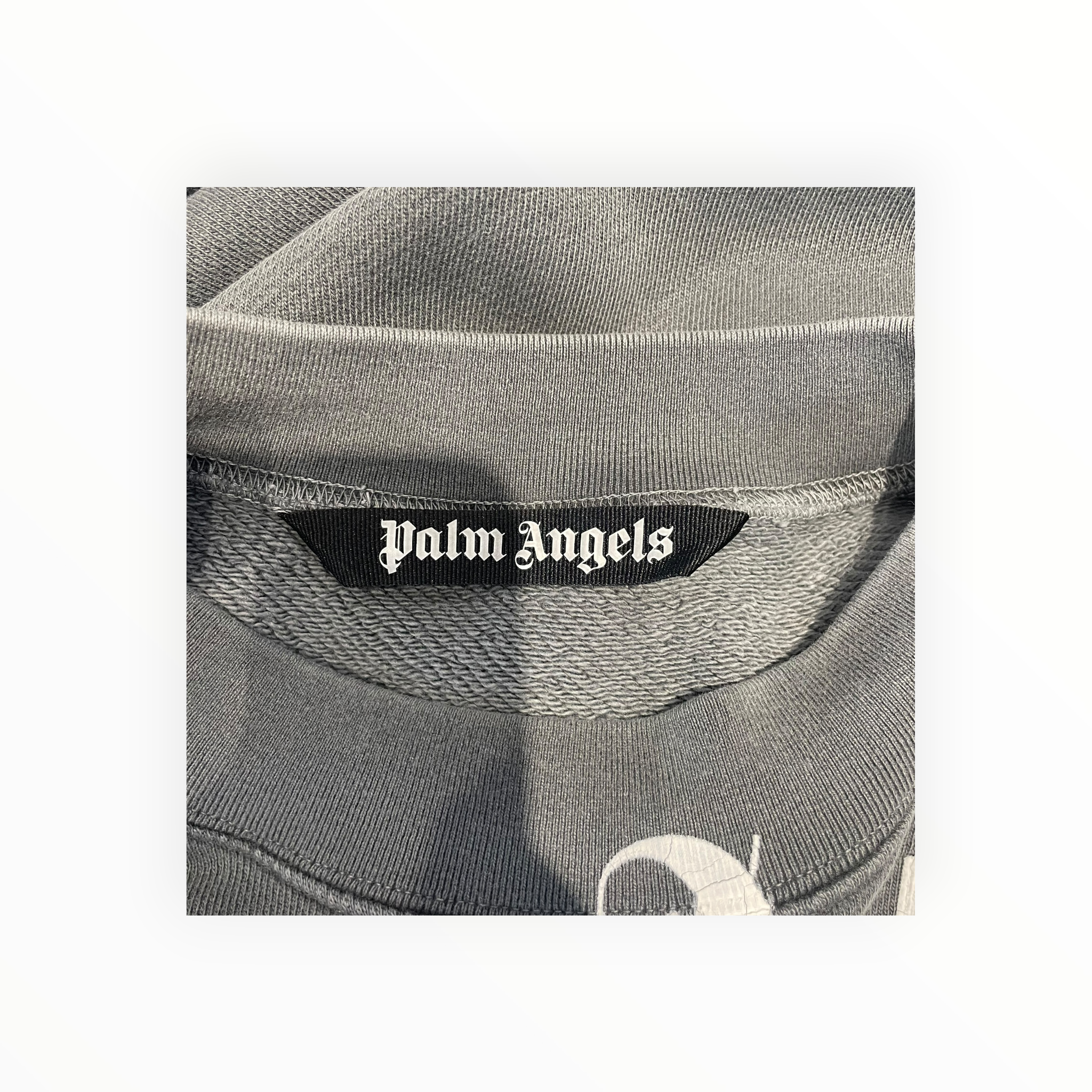 Palm Angels/Sweatshirt/2X/Cotton/GRY/CD curved logo crewneck view 3