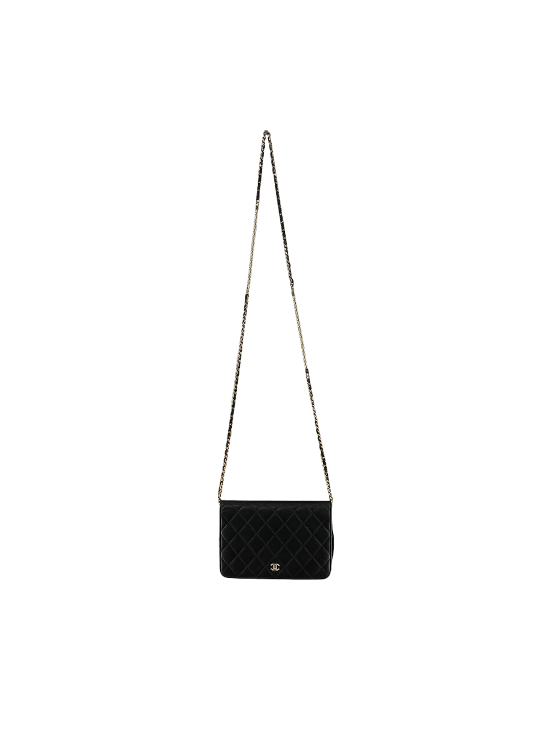 CHANEL/Cross Body Bag/Leather/BLK/25978324/GOLD HARDWARE view 1
