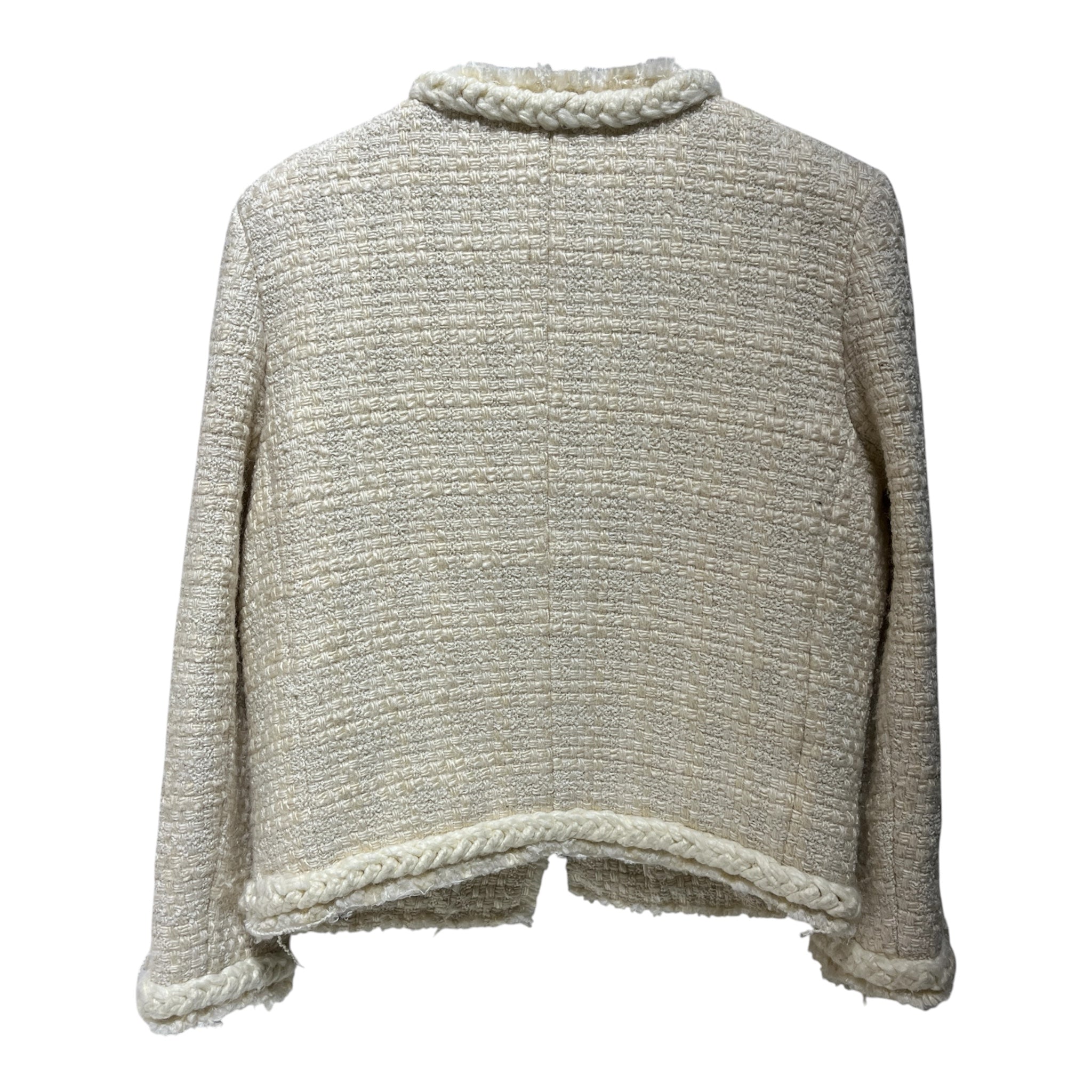 SAINT LAURENT/Coat/36/WHT/tweed braided coat view 2
