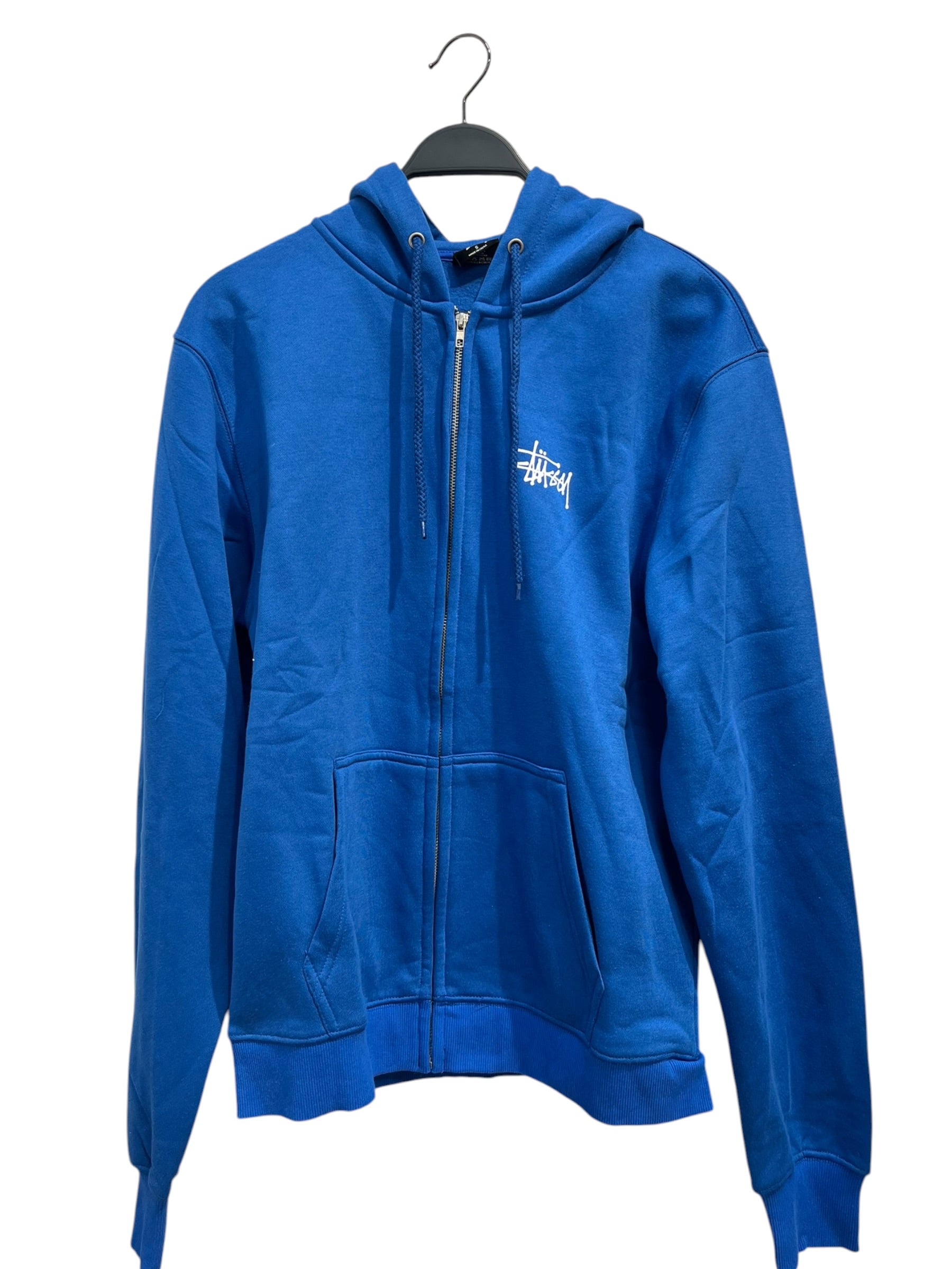STUSSY/Hoodie/S/Graphic/Cotton/BLU/back white logo zip up view 1