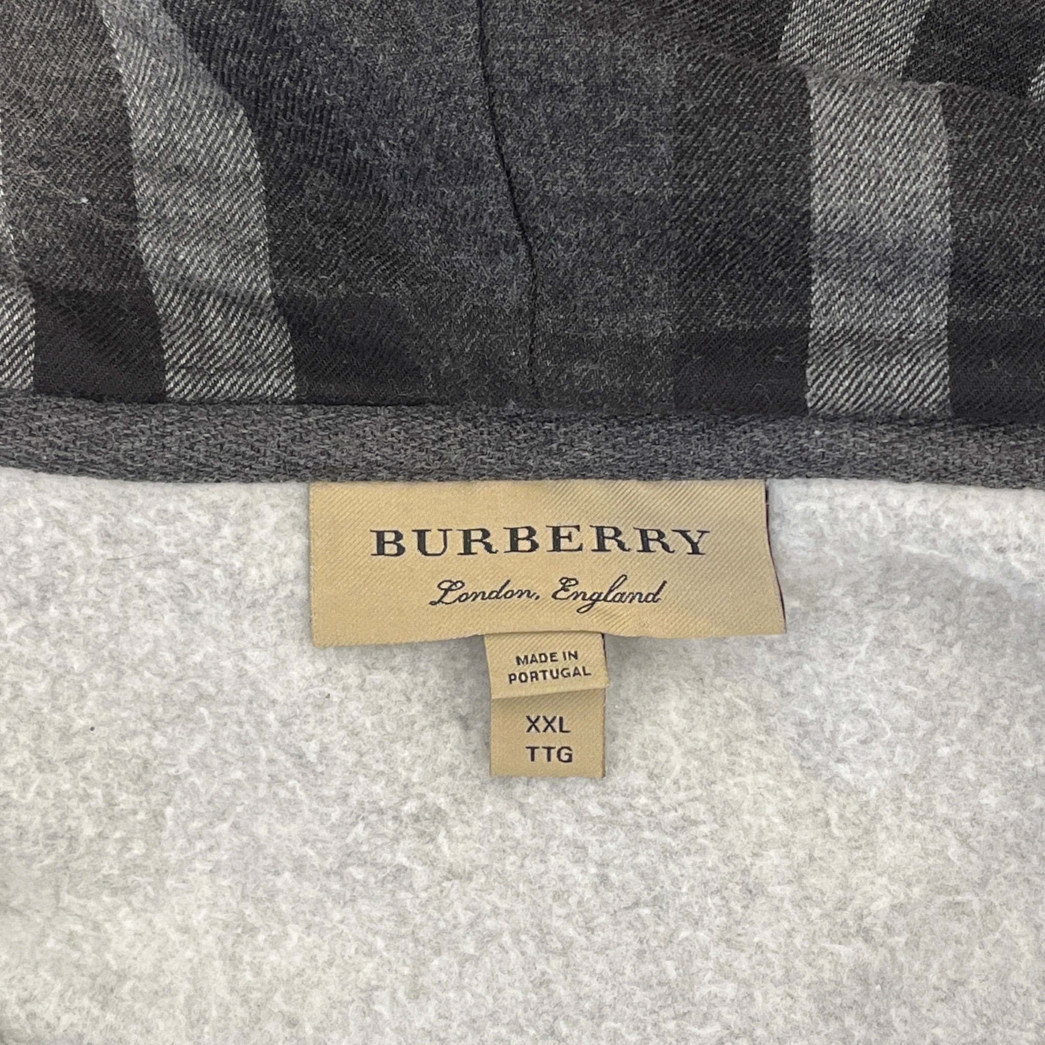 BURBERRY LONDON/Zip Up Hoodie/XXL/Cotton/GRY/GOLD ZIPPER/EMBROIDERED LOGO view 3