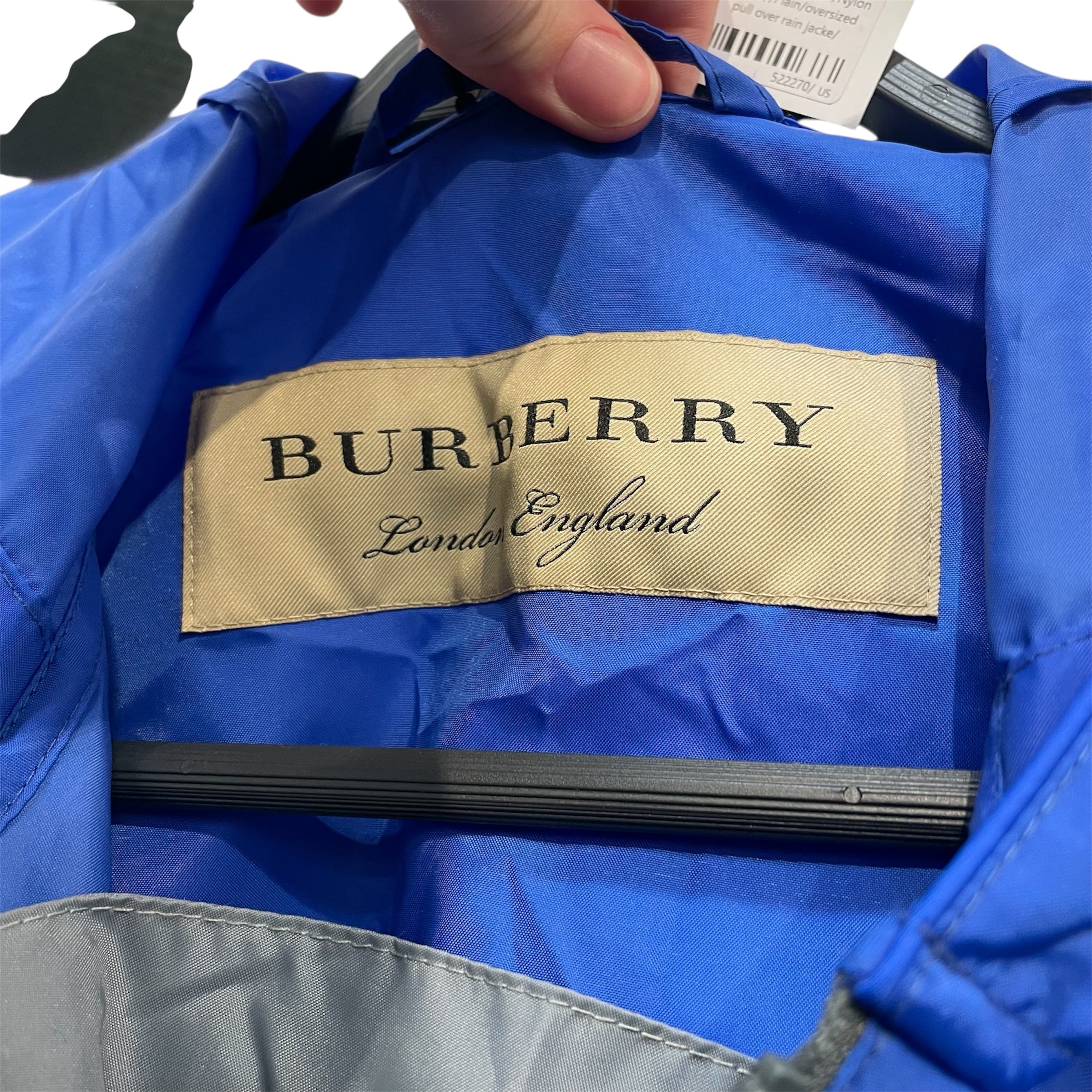 BURBERRY LONDON/Windbreaker/50/Nylon/BLU/oversized pull over rain jacke view 3