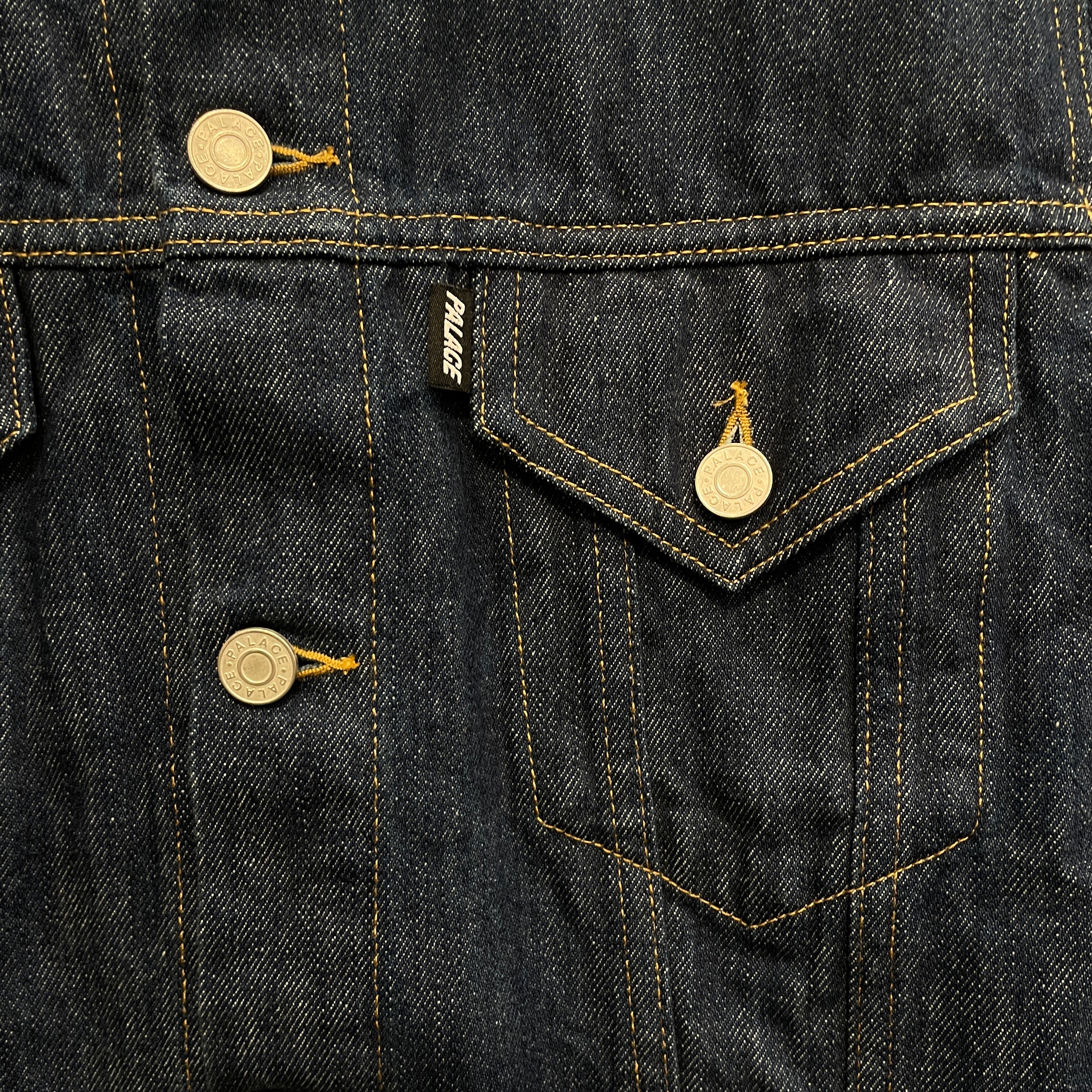 PALACE/Denim Jkt/M/Denim/NVY/white embroidery on back view 3
