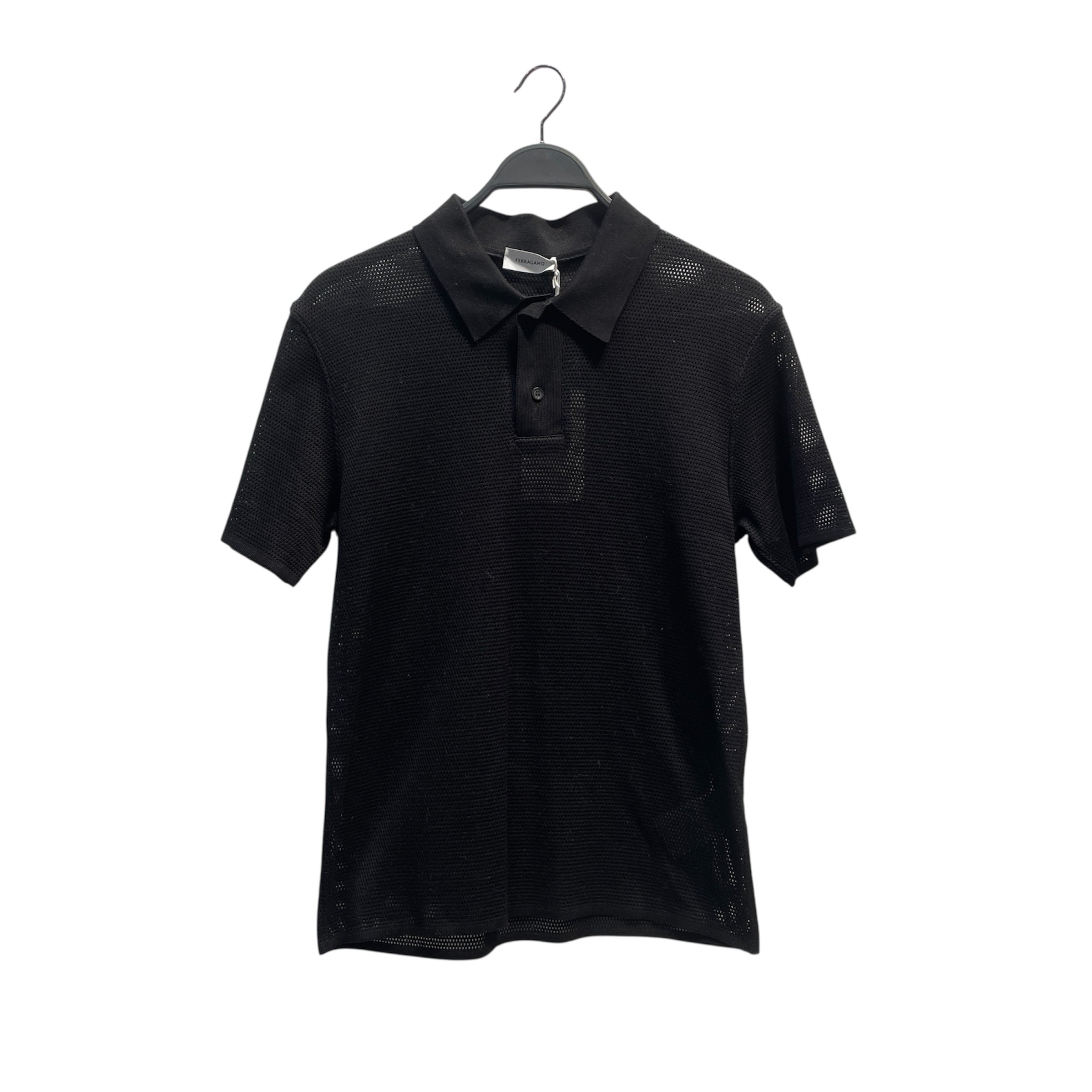 Salvatore Ferragamo/SS Shirt/L/Cotton/BLK/FIS NET view 1