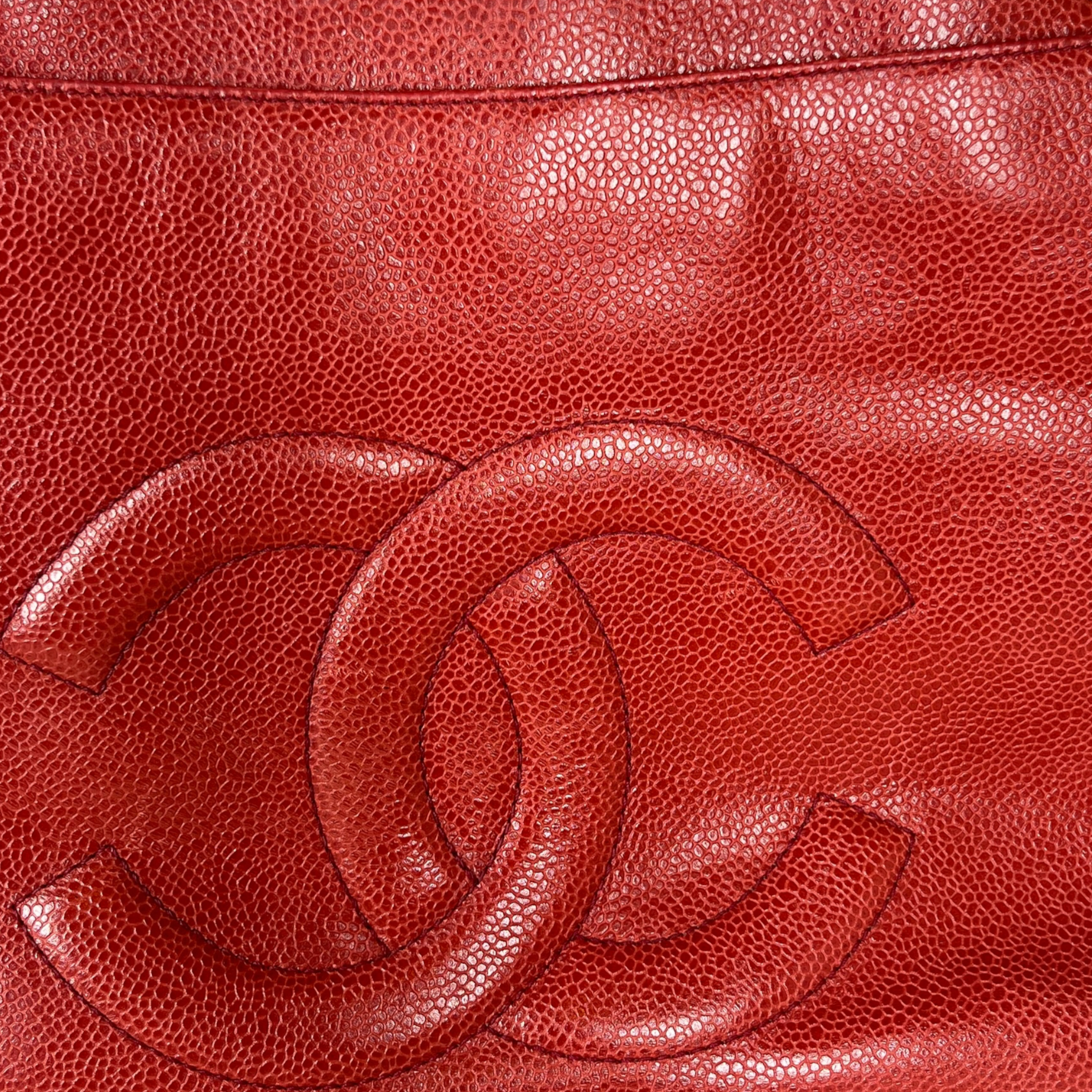 CHANEL/Tote Bag/Leather/RED/GST Cavier Tote view 10