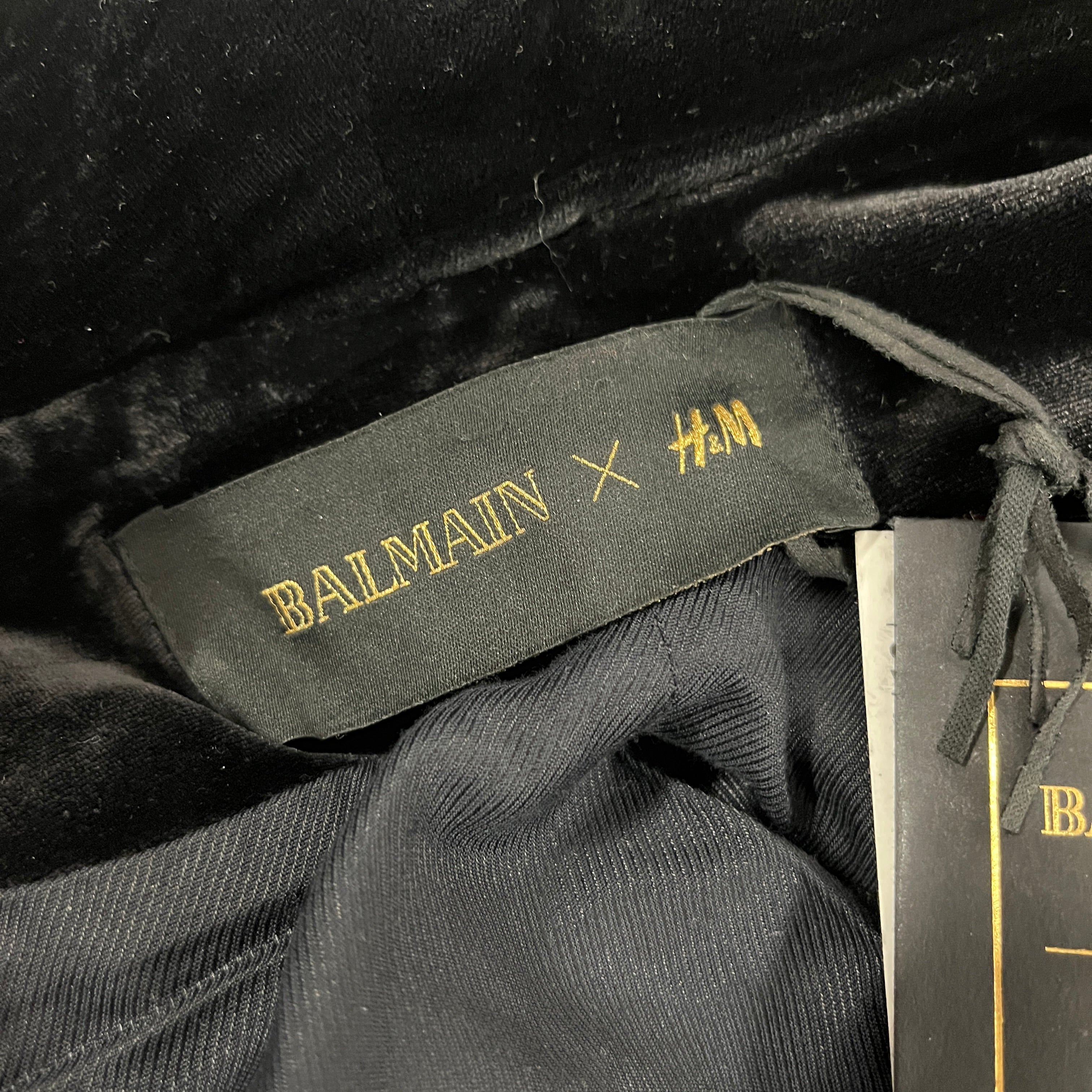 H&M/BALMAIN/Tailored Jkt/8/Velour/BLK/PEARL BLAZER JACKET view 3