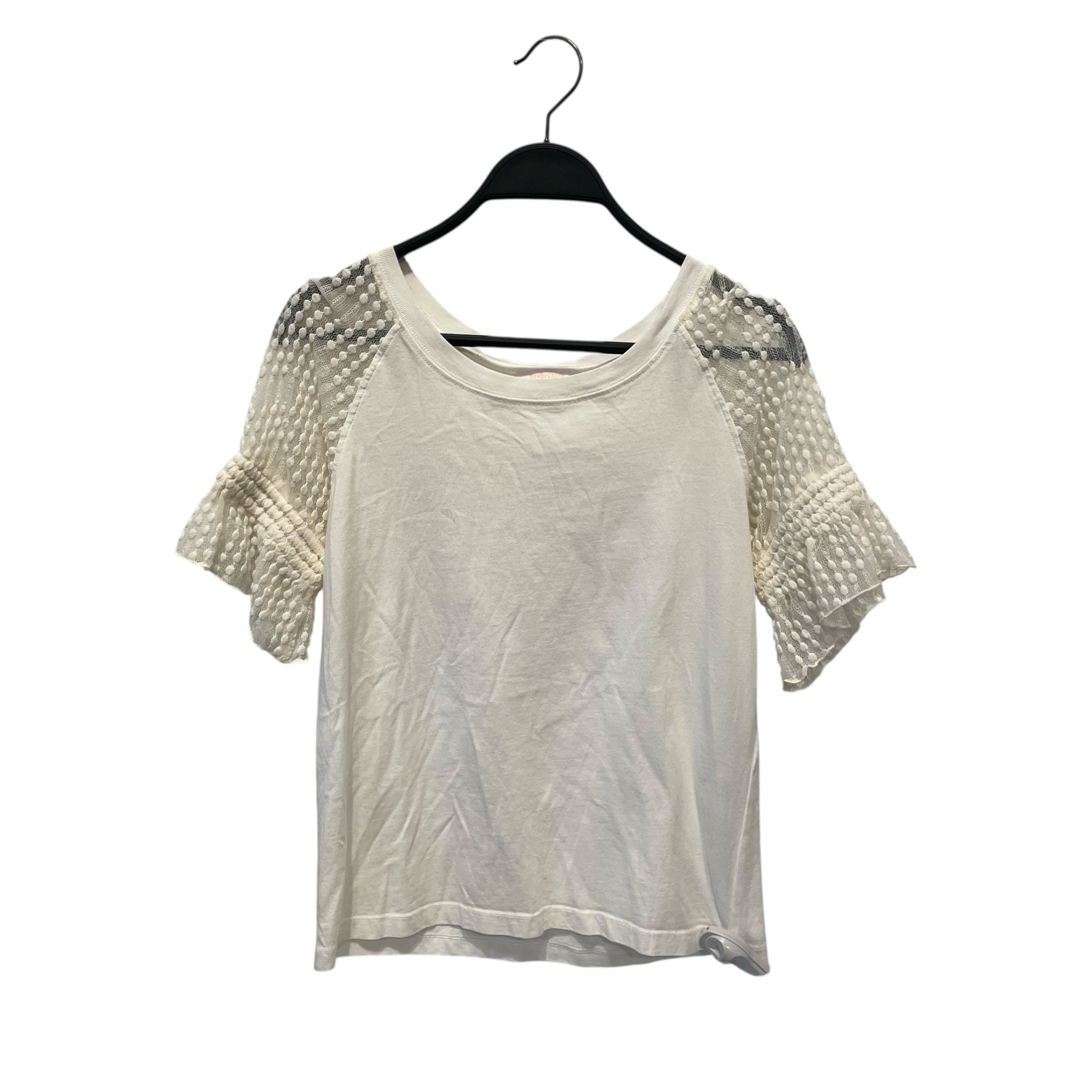 SEE BY CHLOE/T-Shirt/S/Cotton/WHT/LACE SLEEVES view 1