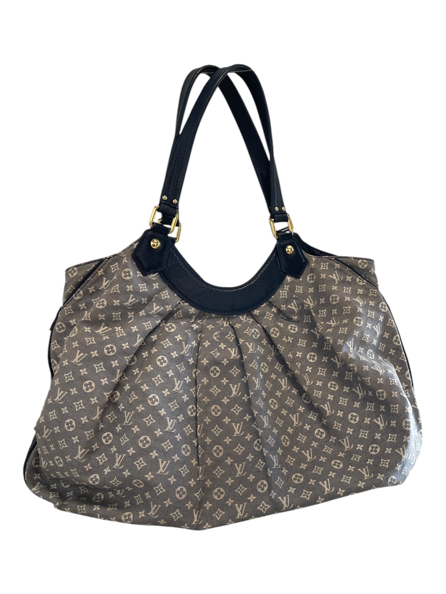 LOUIS VUITTON/Tote Bag/Monogram/Cotton/GRY/MTRYW3J/BLACK LEATHER TRIM view 2