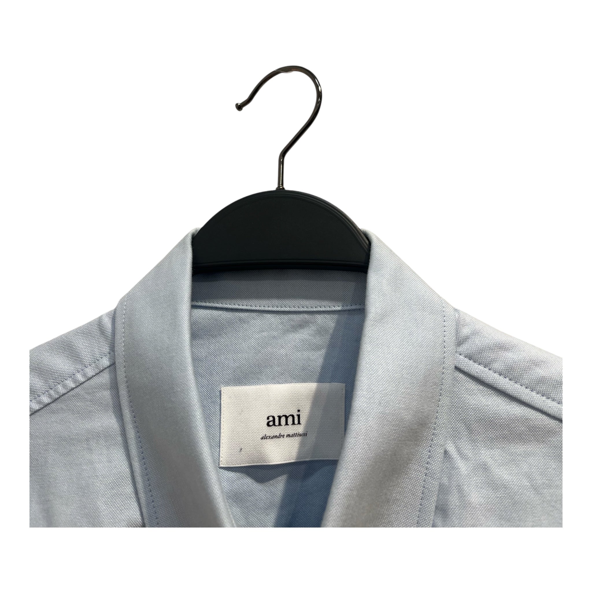AMI PARIS/Shirt/M/Cotton/BLU/heart logo chest view 3