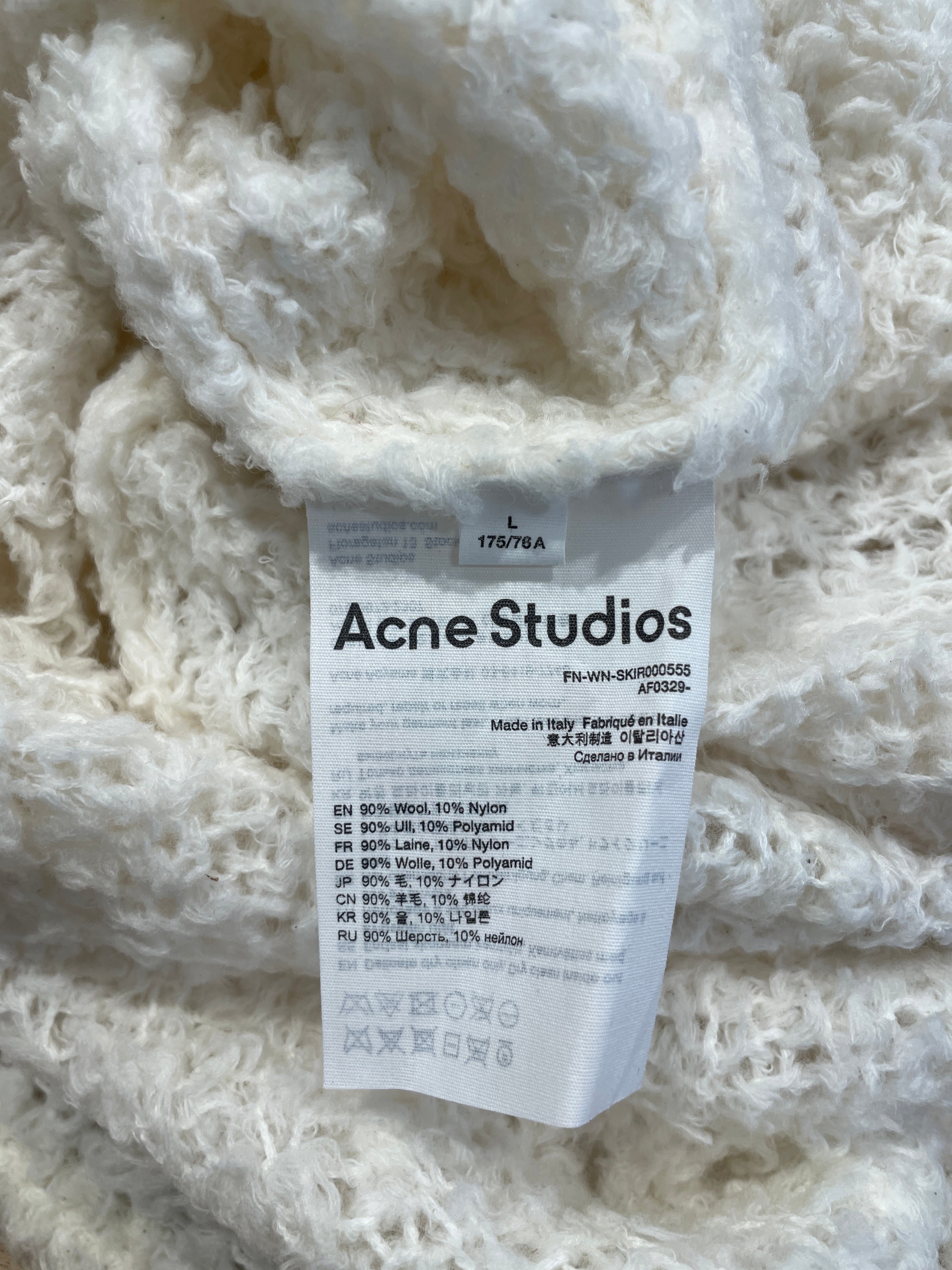 Acne Studios/Long Skirt/L/Wool/CRM/LOOSE KNIT FLAR BOTTOM view 4