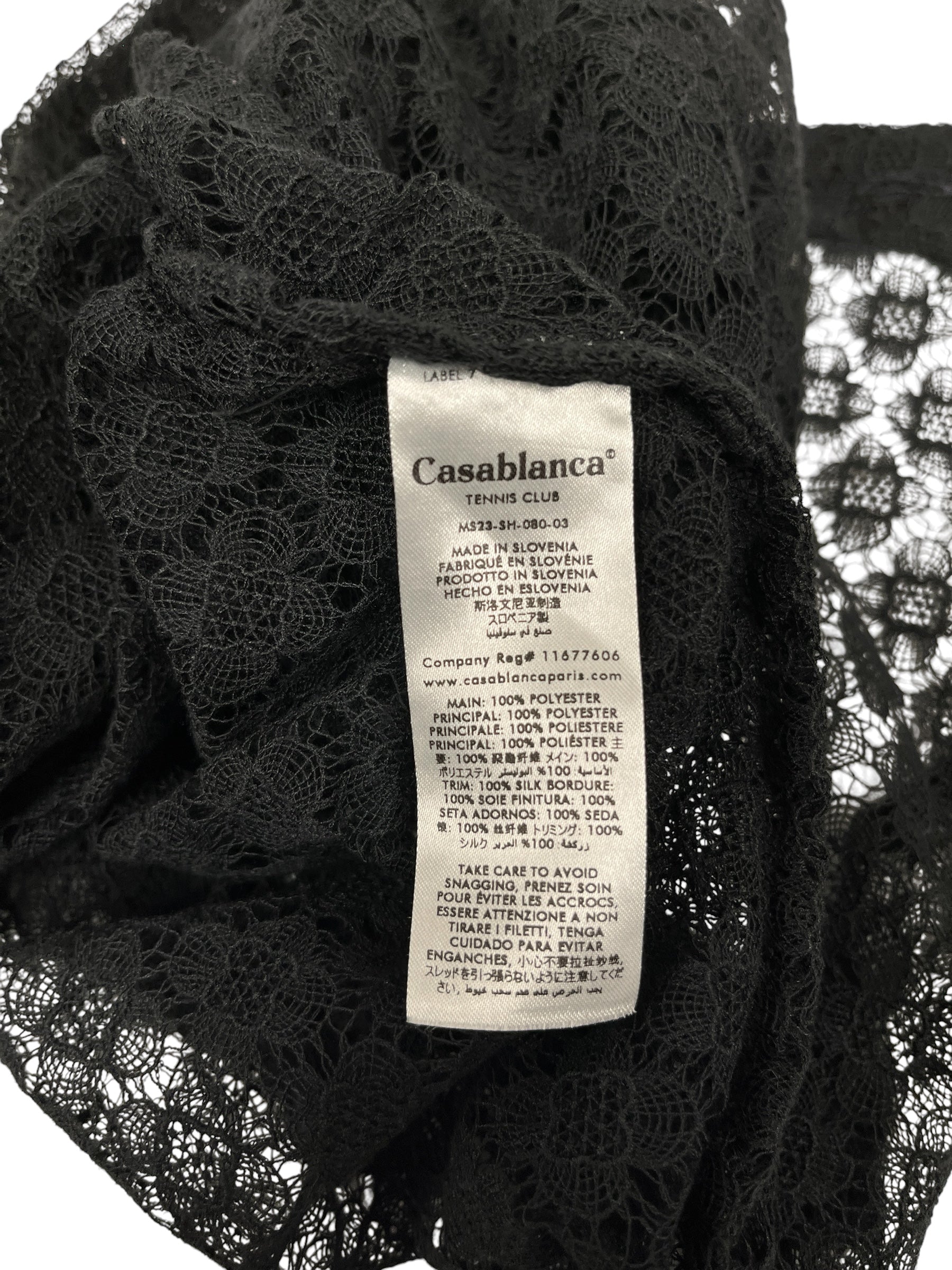CASABLANCA/SS Blouse/S/Polyester/BLK/MS23-SH-080-03 view 3
