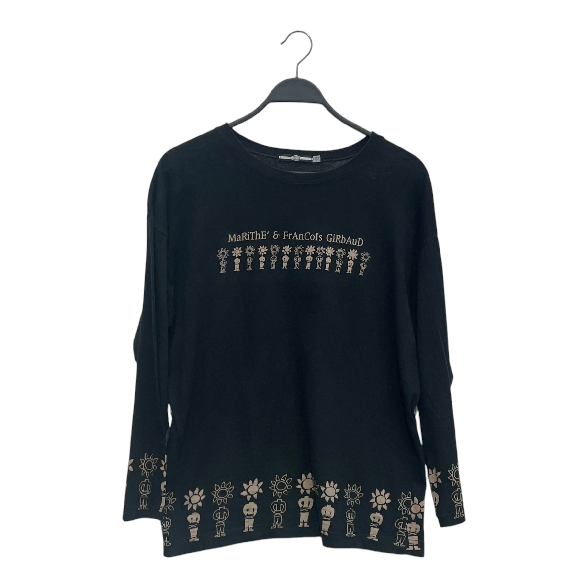 MARITHE FRANCOIS GIRBAUD/LS T-Shirt/OS/Cotton/BLK/Graphic/FLOWER PEOPLE GRAPHIC view 1