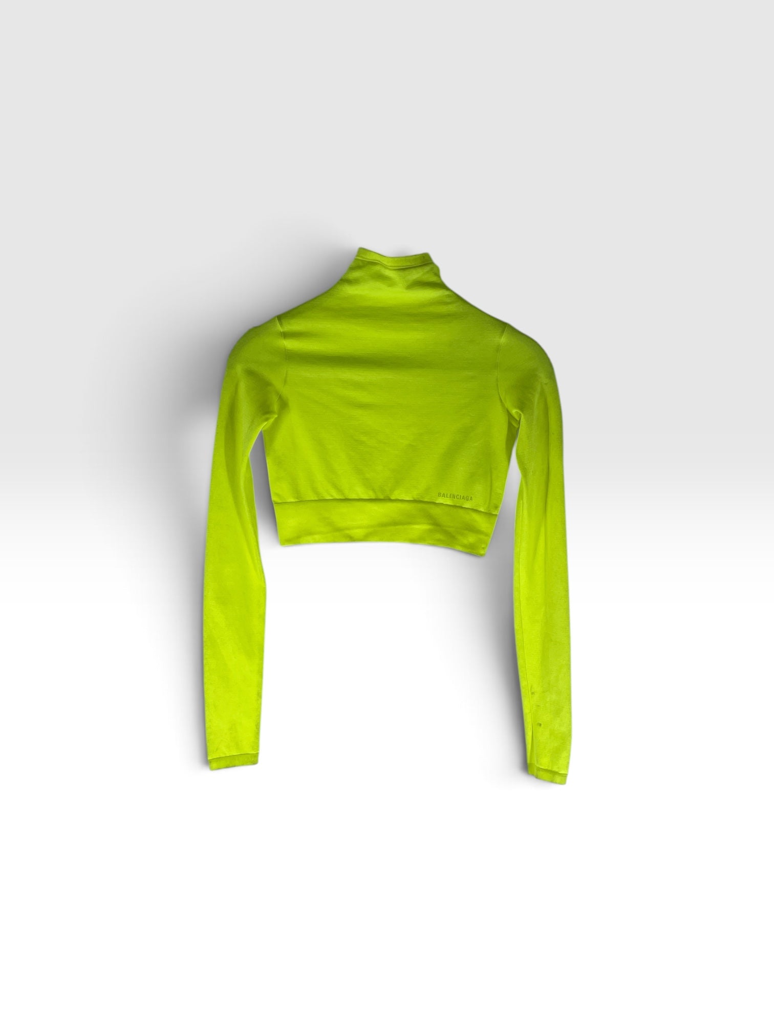 BALENCIAGA/LS T-Shirt/S/Polyester/YEL/CROPPED STRETCH ACTIVE SHIRT view 1