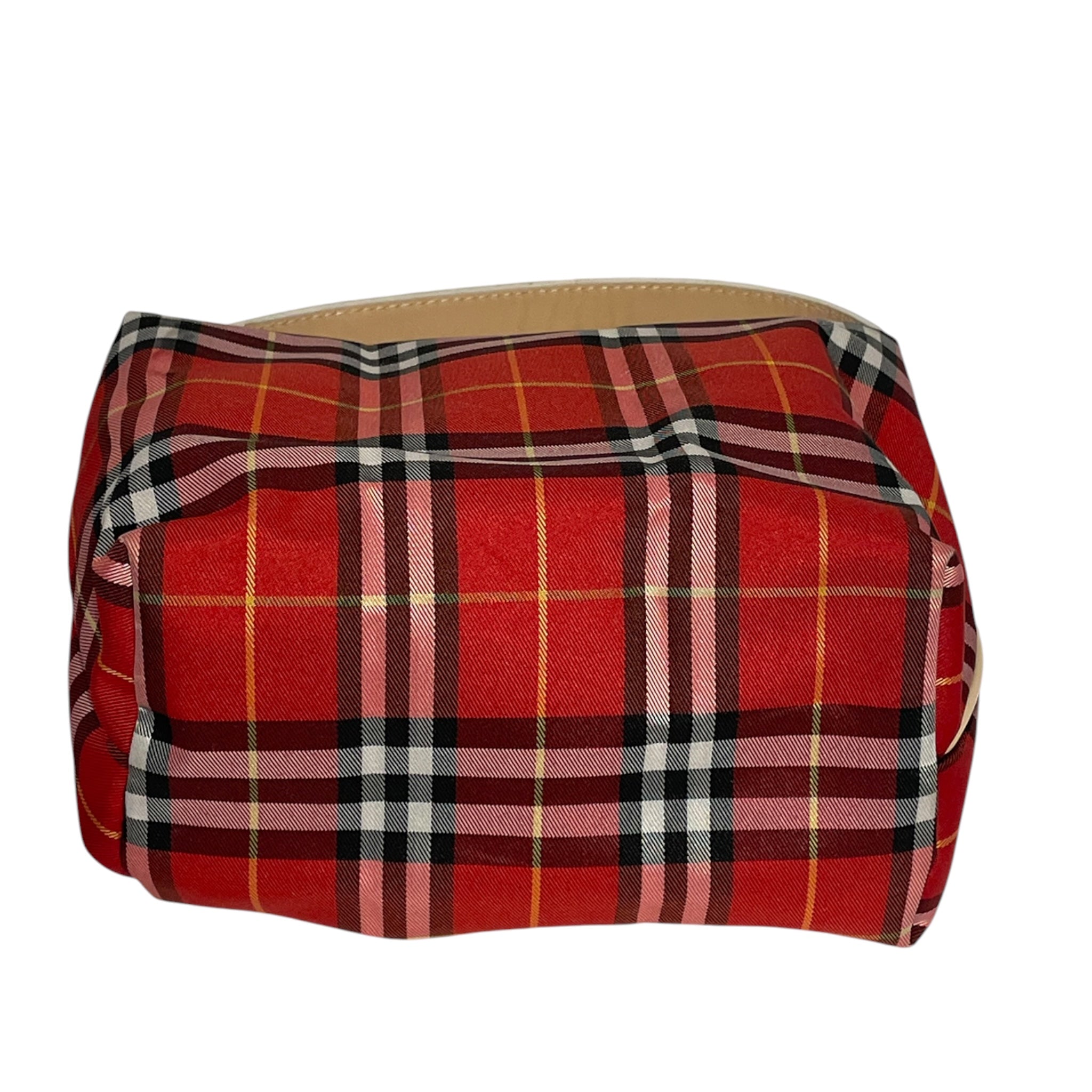 BURBERRY LONDON/Hand Bag/Plaid/Nylon/RED/QTX9RK8 view 4