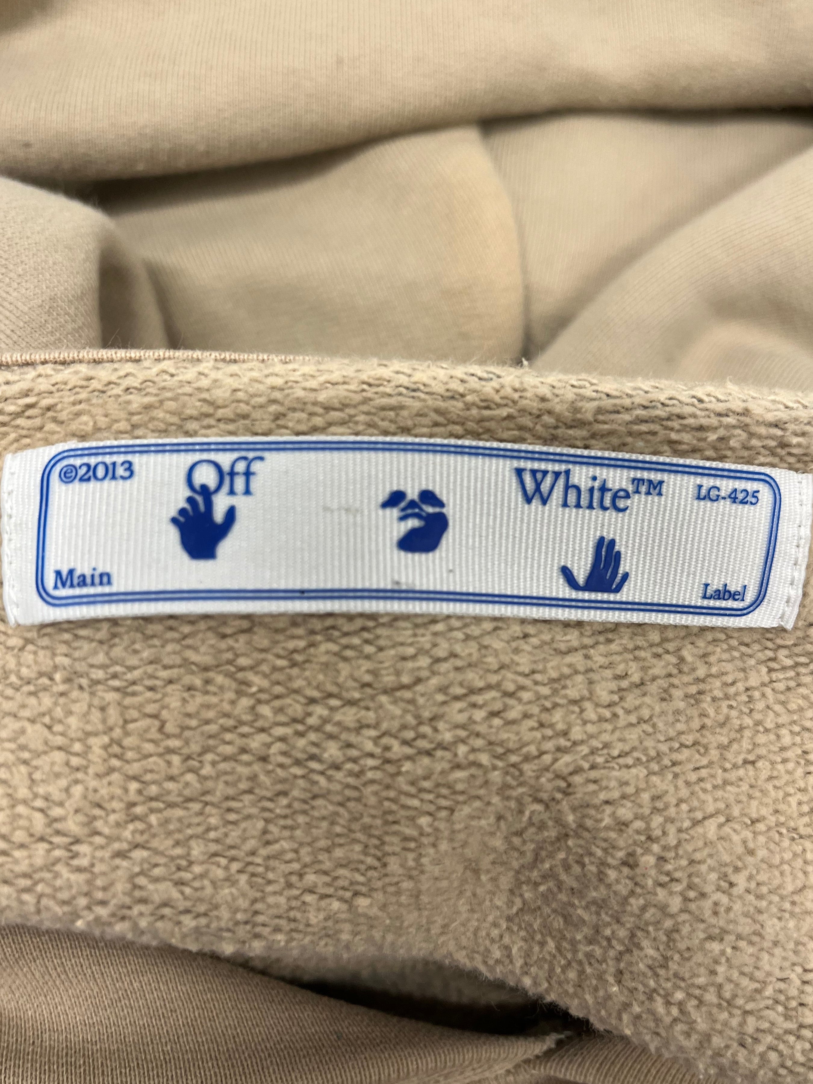 OFF-WHITE/Hoodie/M/All Over Print/Cotton/BEG/WHT/BLU SPLATS & TRIANGLE LOGO view 3