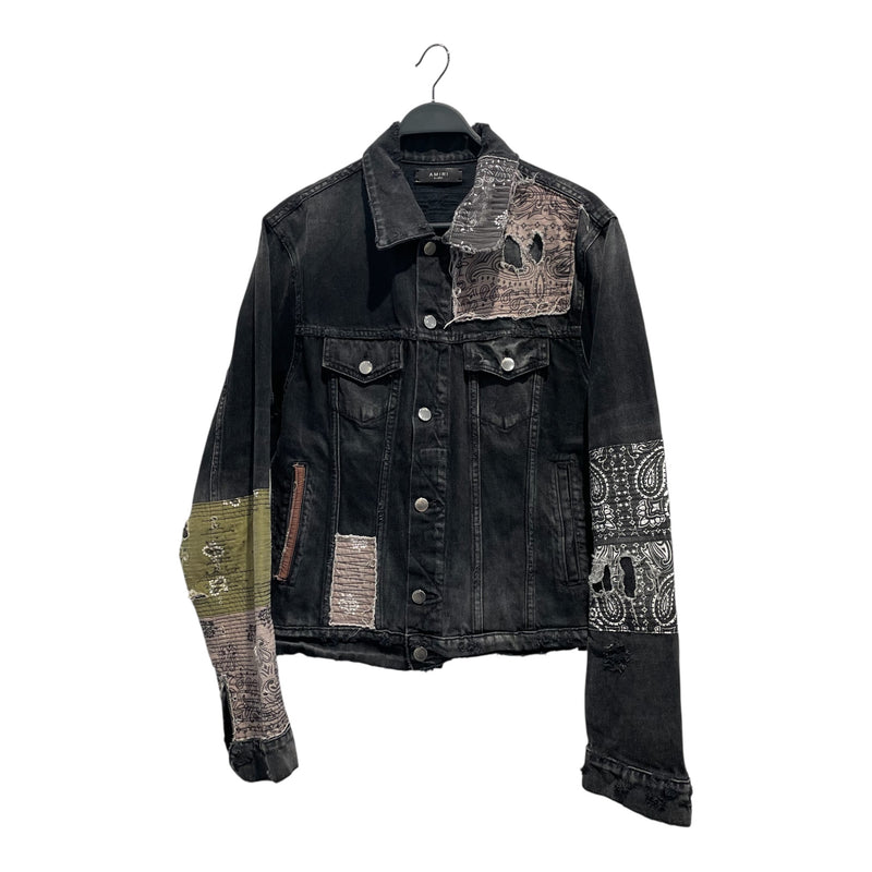 AMIRI/Denim Jkt/XL/Denim/BLK/Paisley/Bandana Patchwork Trucker