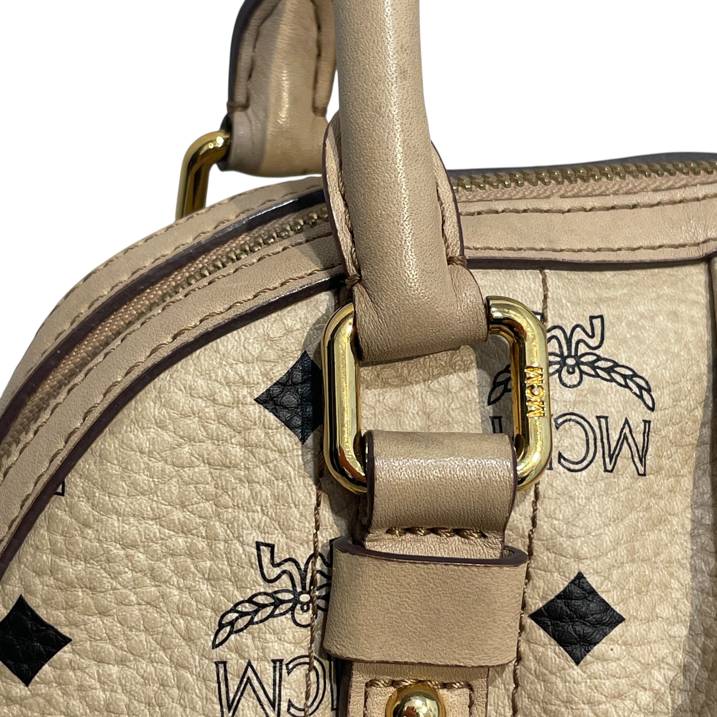 MCM/Clutch Bag/Leather/BRW/Leather handle bag monogram view 7