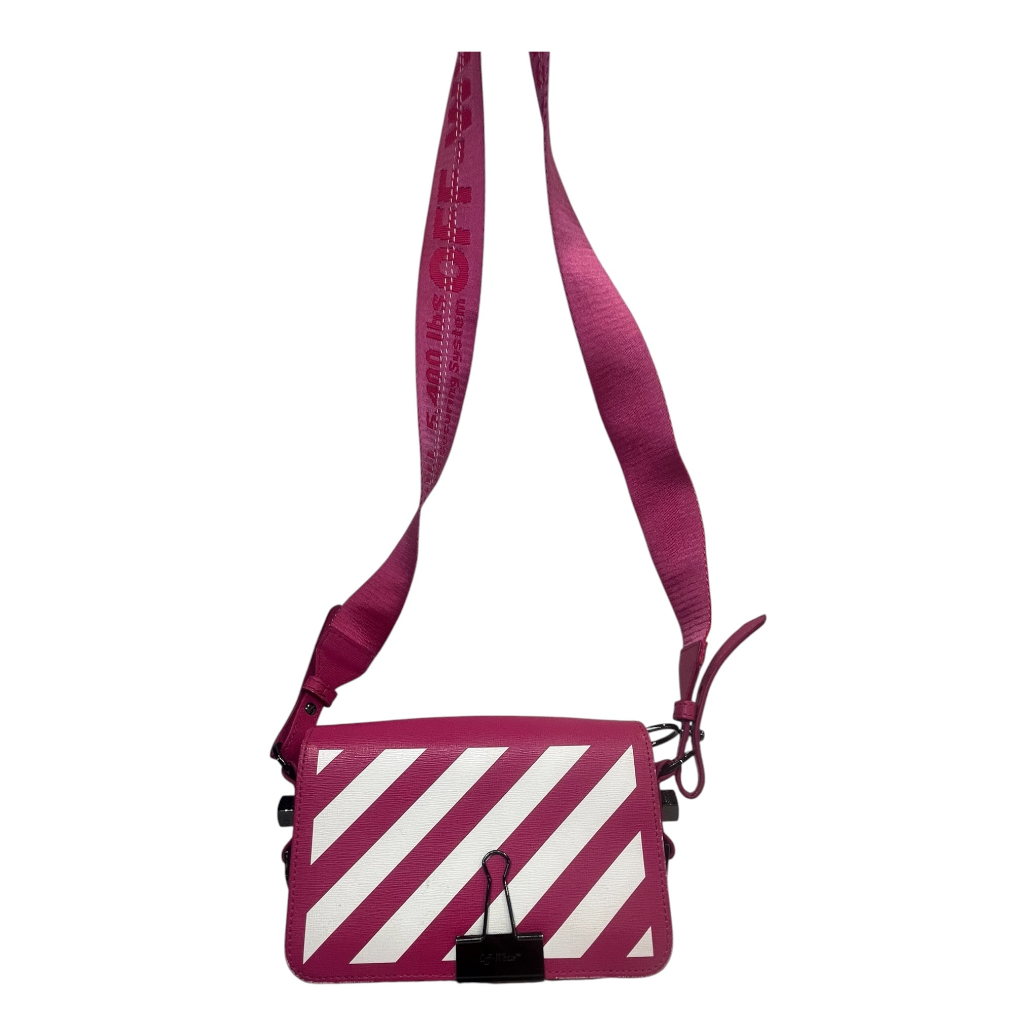 OFF-WHITE/Bag/PNK/SAFFIANO STRIPED MINI DIAG BAG view 1