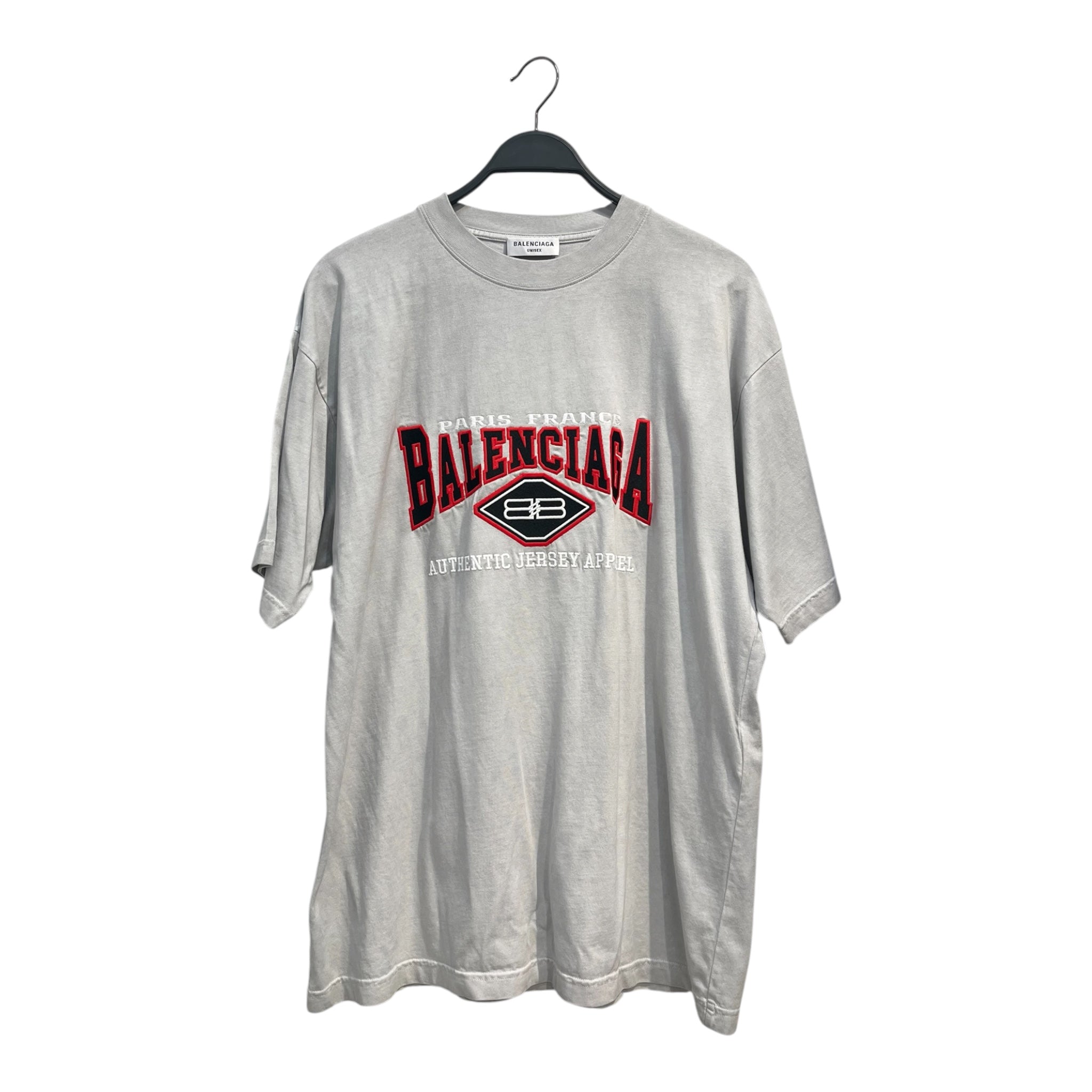 BALENCIAGA/T-Shirt/Cotton/SLV/RED AND BLACK TEXT view 1