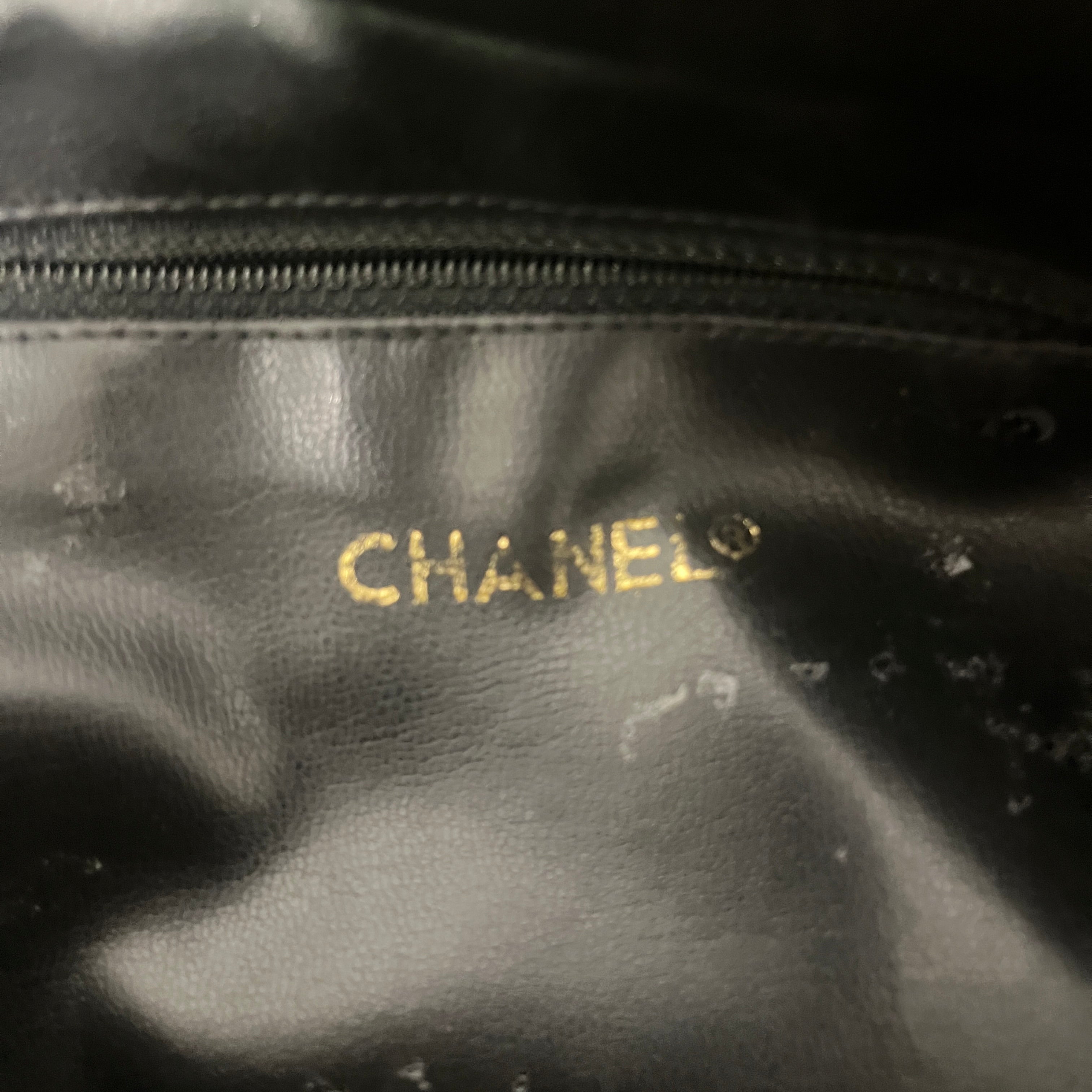 CHANEL/Hand Bag/Leather/BLK/Quilted leather tote view 4