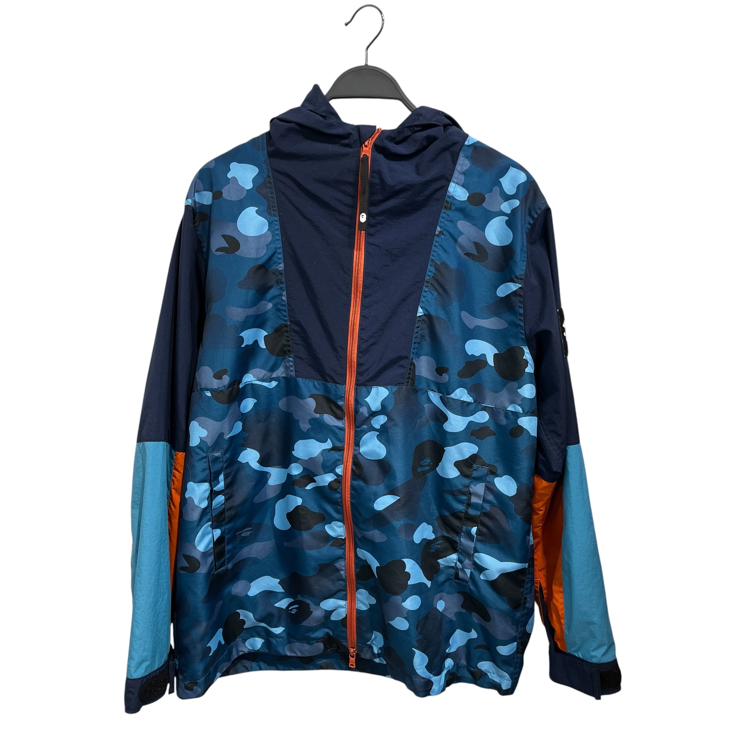 A BATHING APE/Windbreaker/L/Nylon/BLU/Camouflage/Orange Zipper view 1