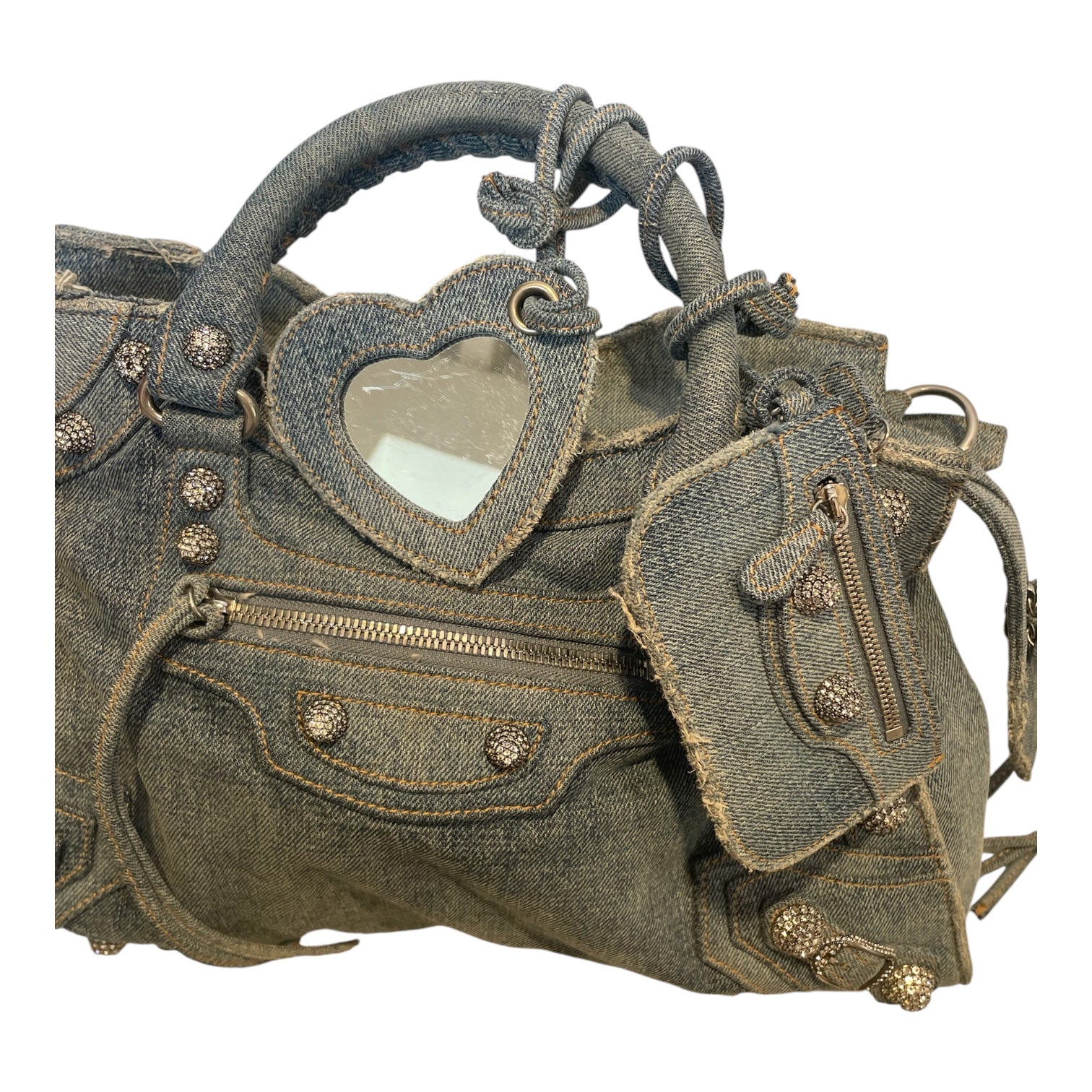 BALENCIAGA/Cross Body Bag/Denim/BLU/2022 neo cagole city w/rhine view 7