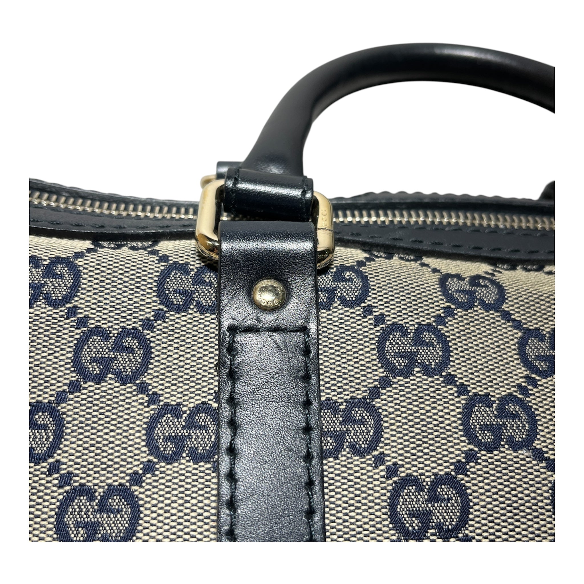 GUCCI/Hand Bag/Monogram/Cotton/BLU/blue all over gg boston view 4
