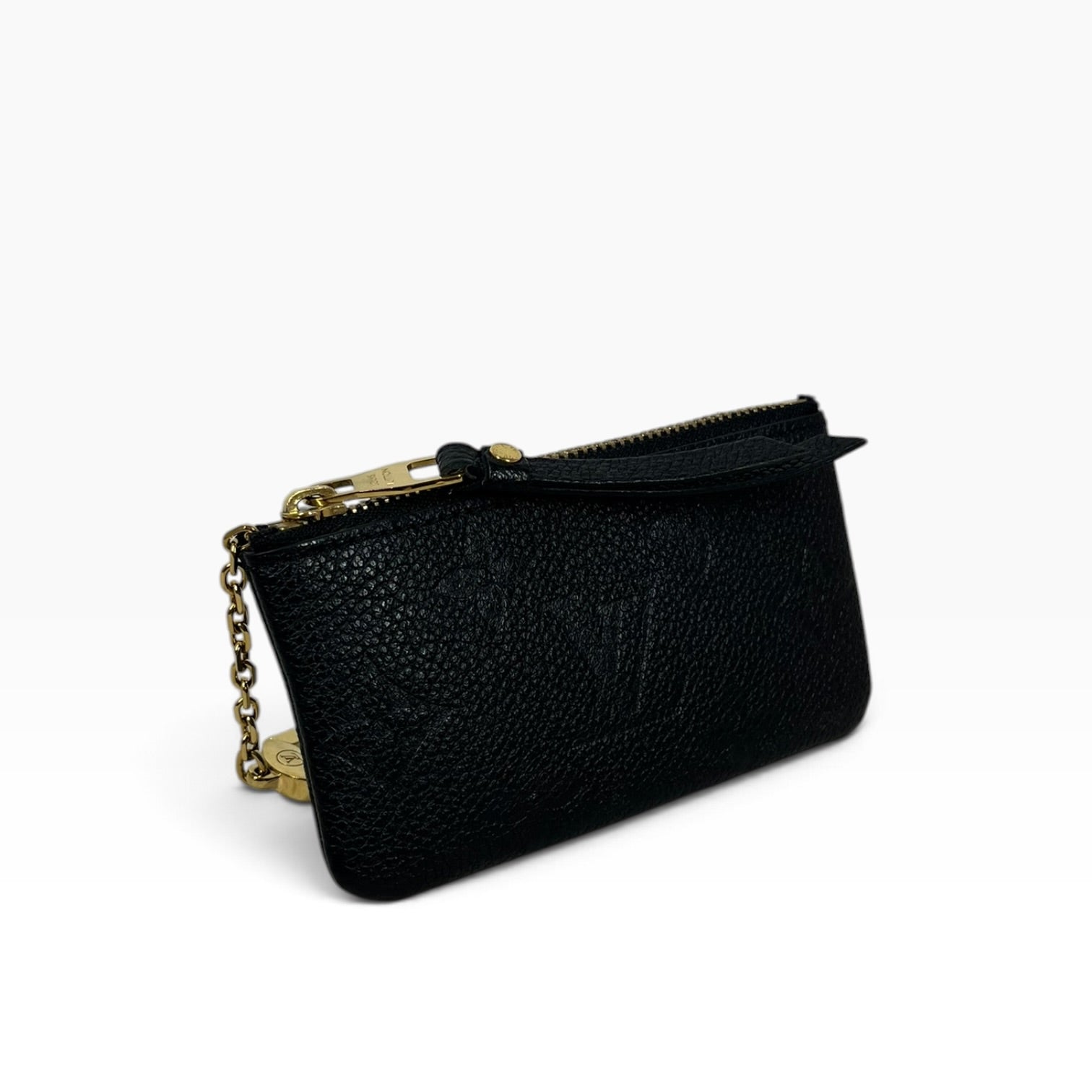 LOUIS VUITTON/Coin Wallet/Leather/BLK/L's/SMALL COIN ZIP CARD HOLDER view 1