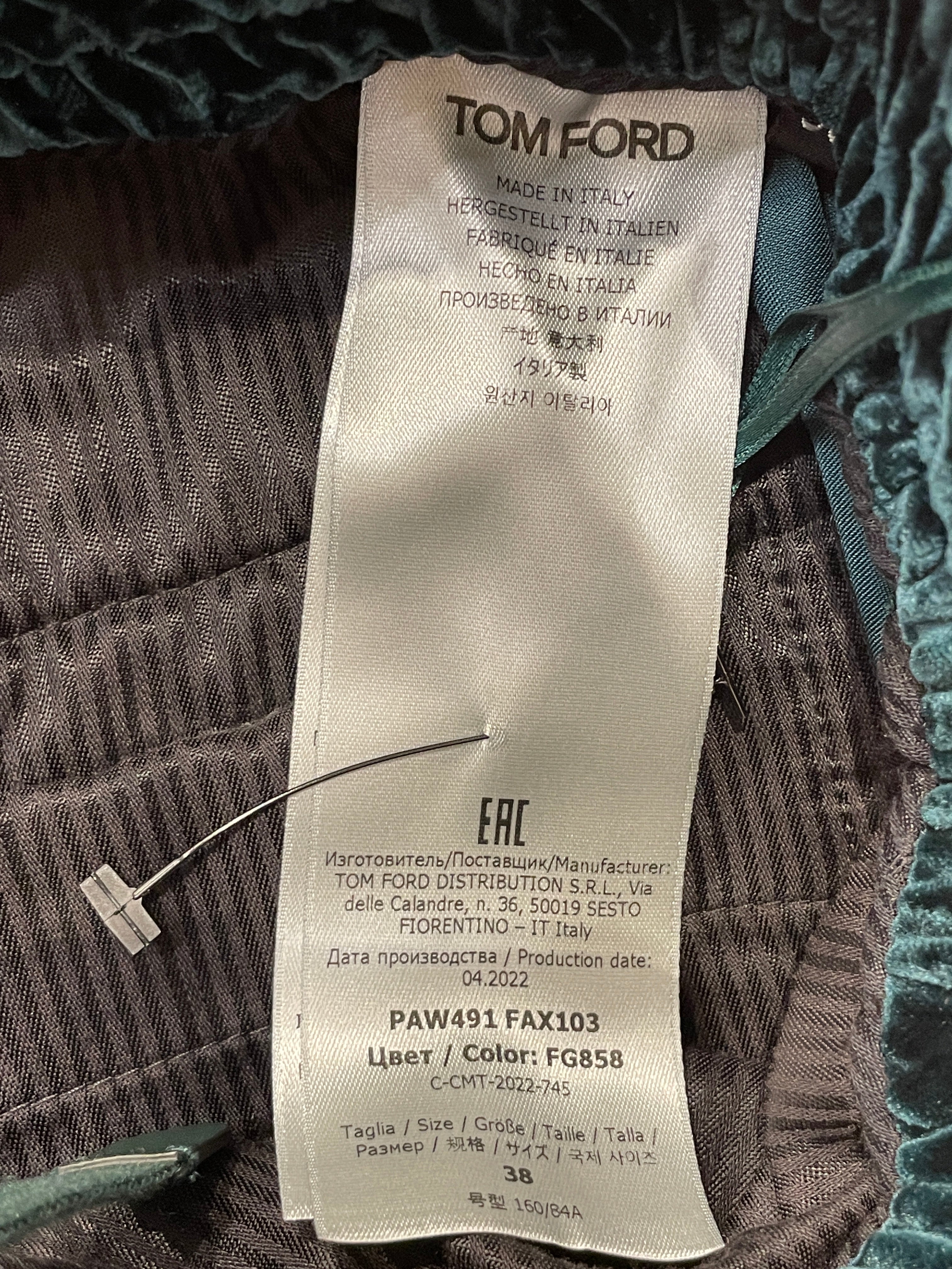 TOM FORD/Straight Pants/38/Velour/GRN/PANELED VELOUR PANT view 4