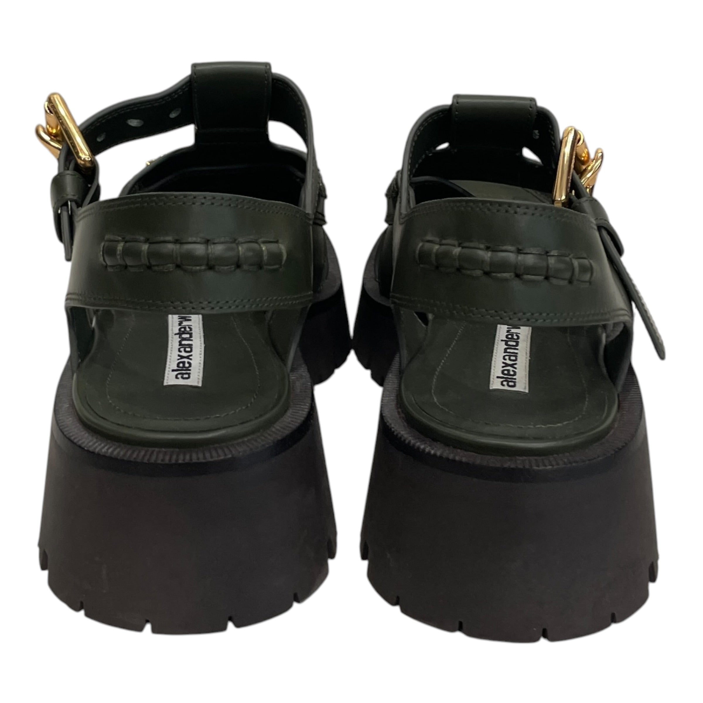 Alexander Wang/Sandals/EU 38/Leather/GRN/GOLD HARDWARE STRAP CLOSE TOE view 3