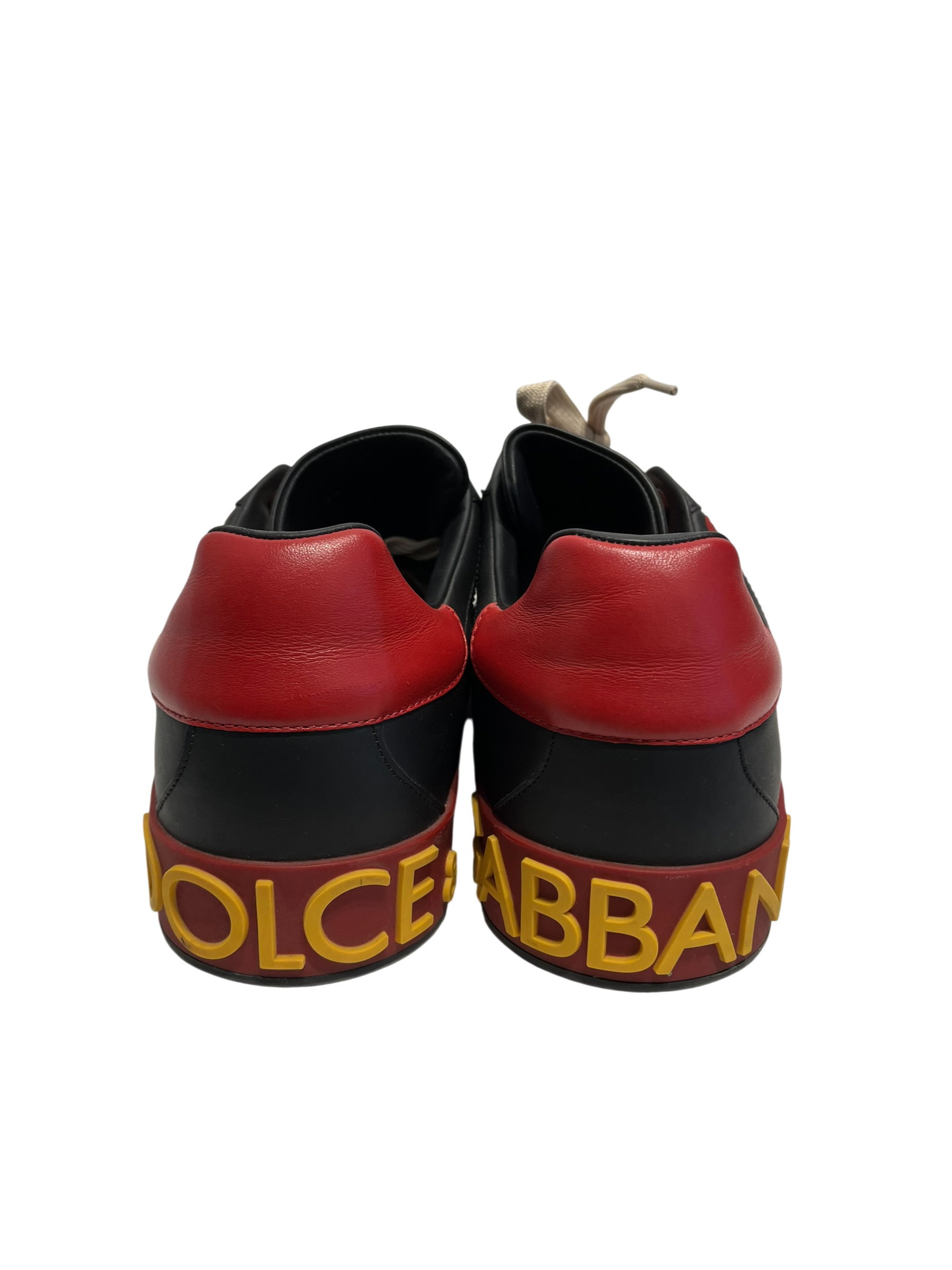 DOLCE&GABBANA/Low-Sneakers/UK 12/Leather/BLK/PORTOFINO BLK/RED CACTUS view 5
