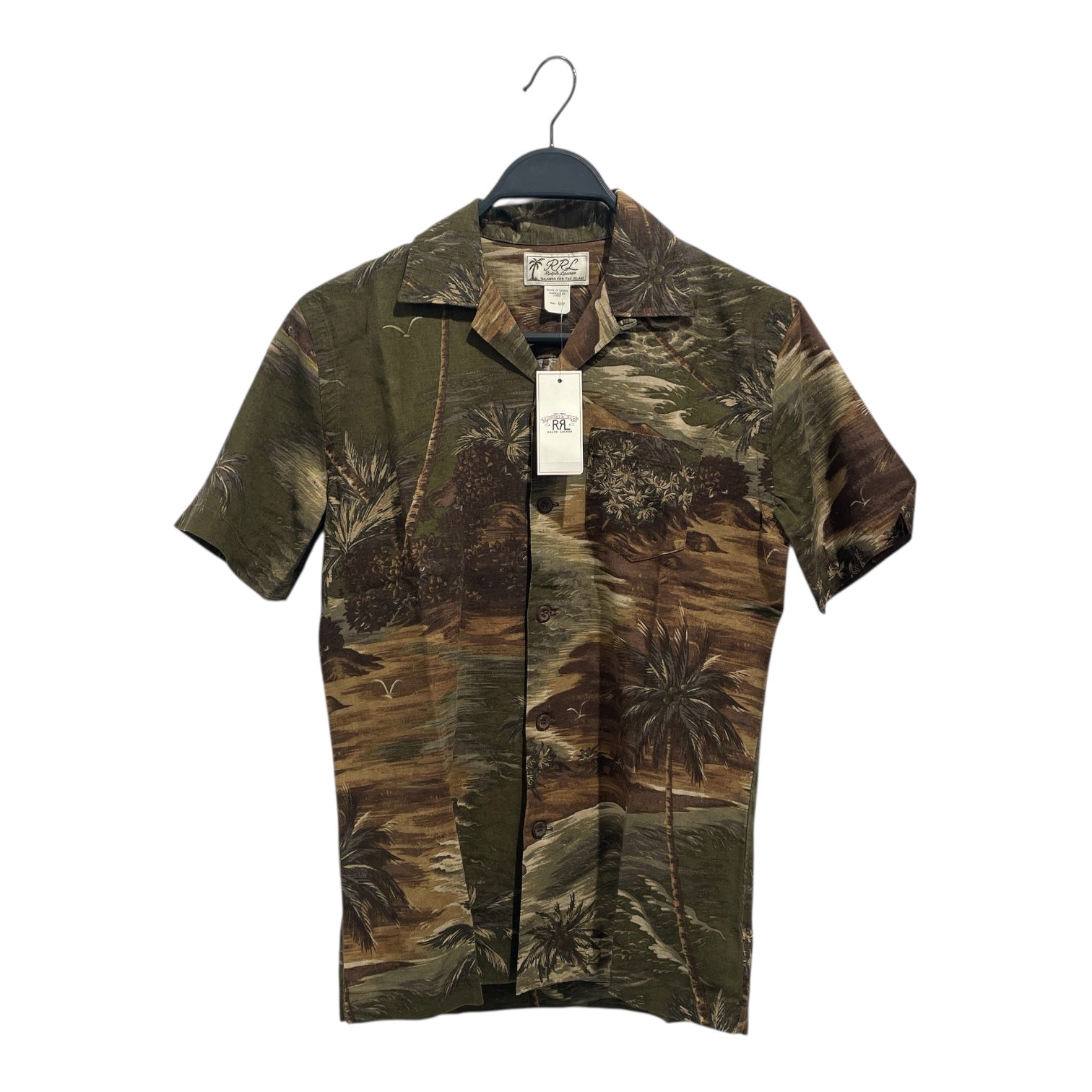 RRL/Hawaiian Shirt/XS/Cotton/GRN/All Over Print/Woven Camp Hawaiian Aloha view 1